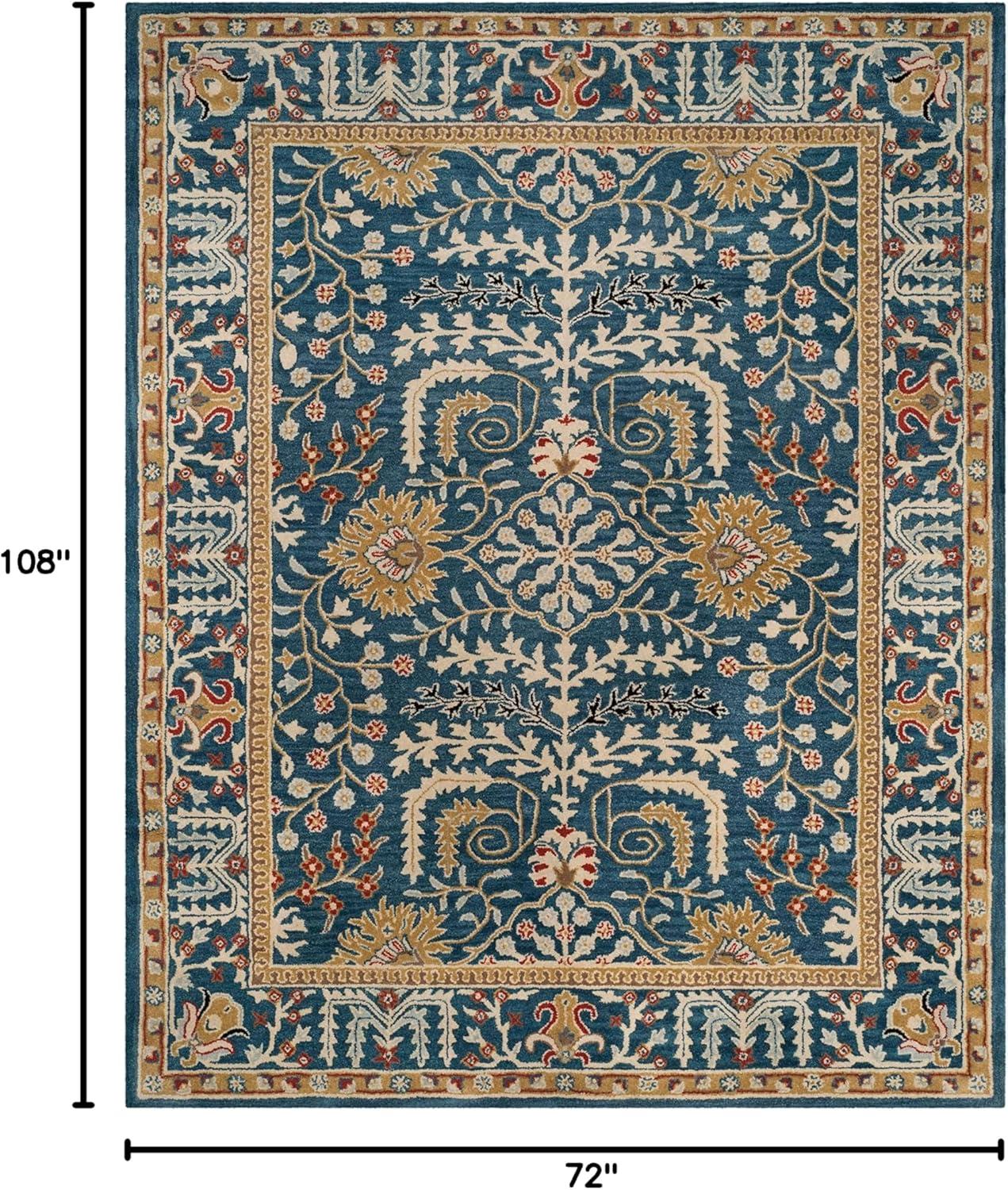 Antiquity AT64 Hand Tufted Area Rug - Dark Blue/Multi - 6'x9' - Safavieh.