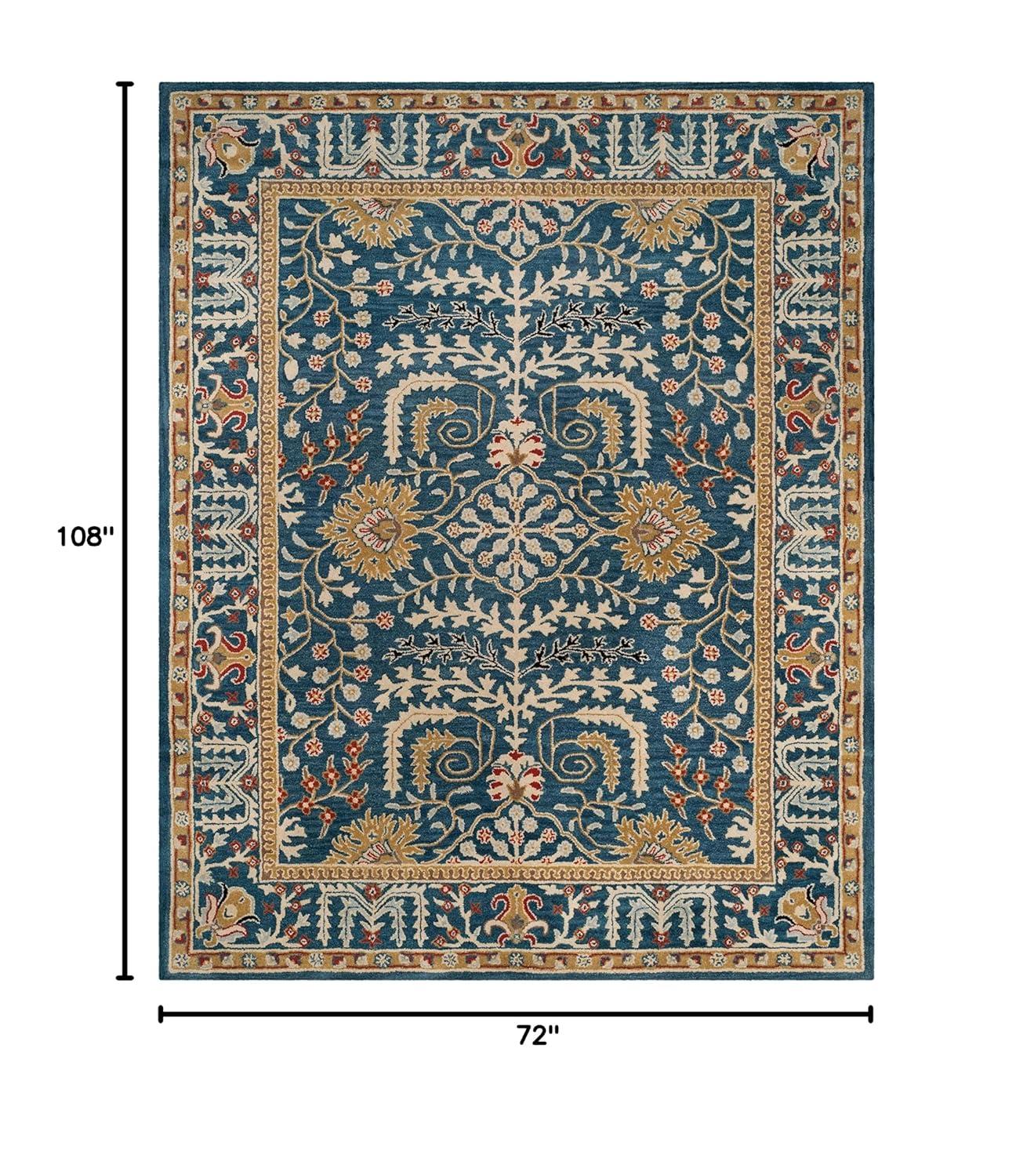 Antiquity AT64 Hand Tufted Area Rug - Dark Blue/Multi - 6'x9' - Safavieh.