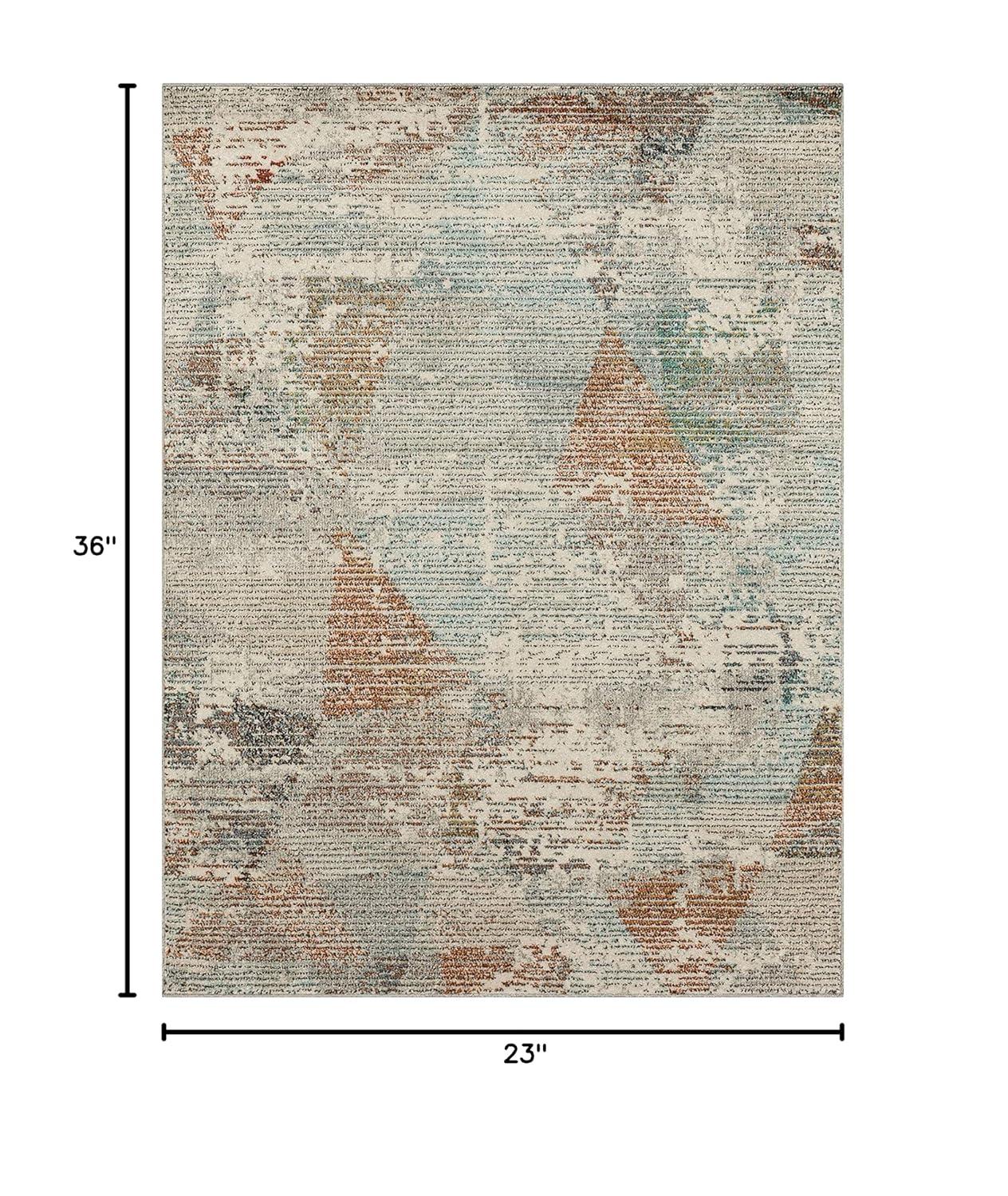 Mohawk Home Anderson Grey 1' 11" x 3' Abstract Geometric Area Rug Perfect for Living Room, Dining Room, Office