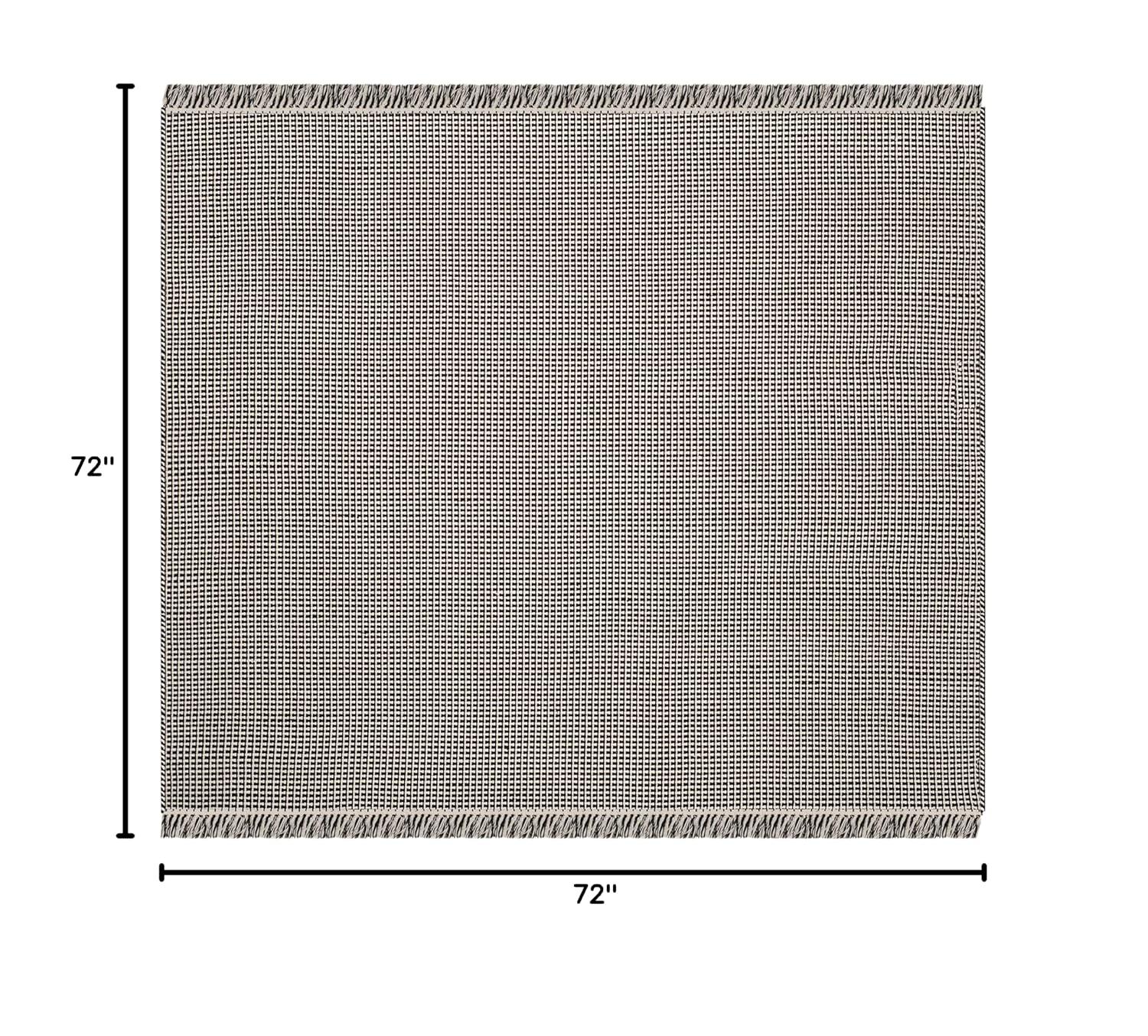 Montauk MTK340 Hand Woven Indoor Area Rug - Ivory/Black - 6'x6' - Safavieh
