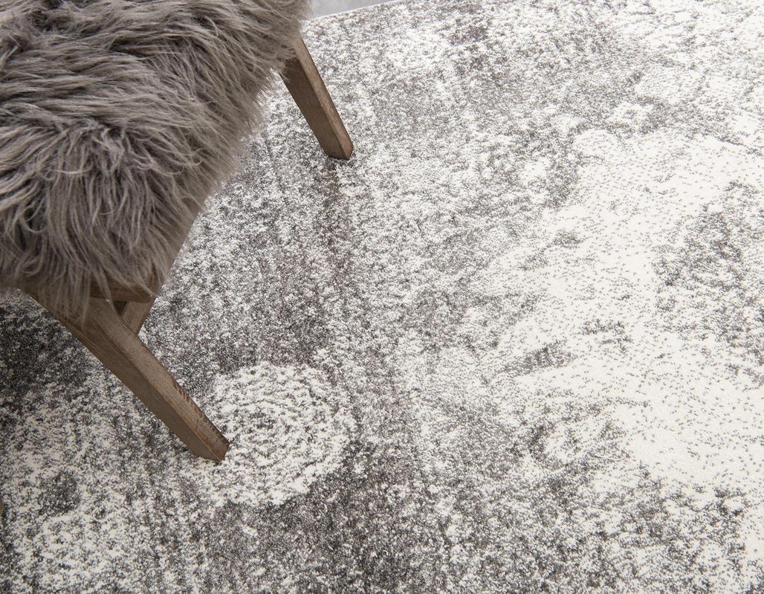 Unique Loom Rosso Collection Area Rug - Bellini (9'  x 12' 2" Rectangle Gray/Ivory)