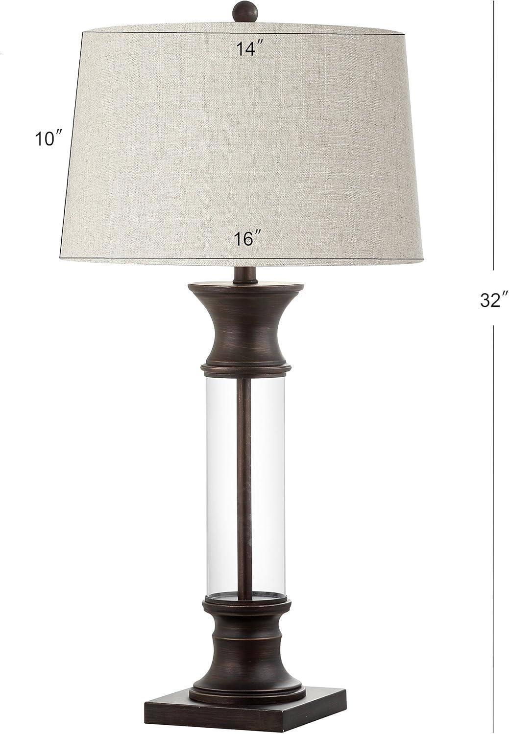 JONATHAN Y Hunter Metal/Glass LED Table Lamp