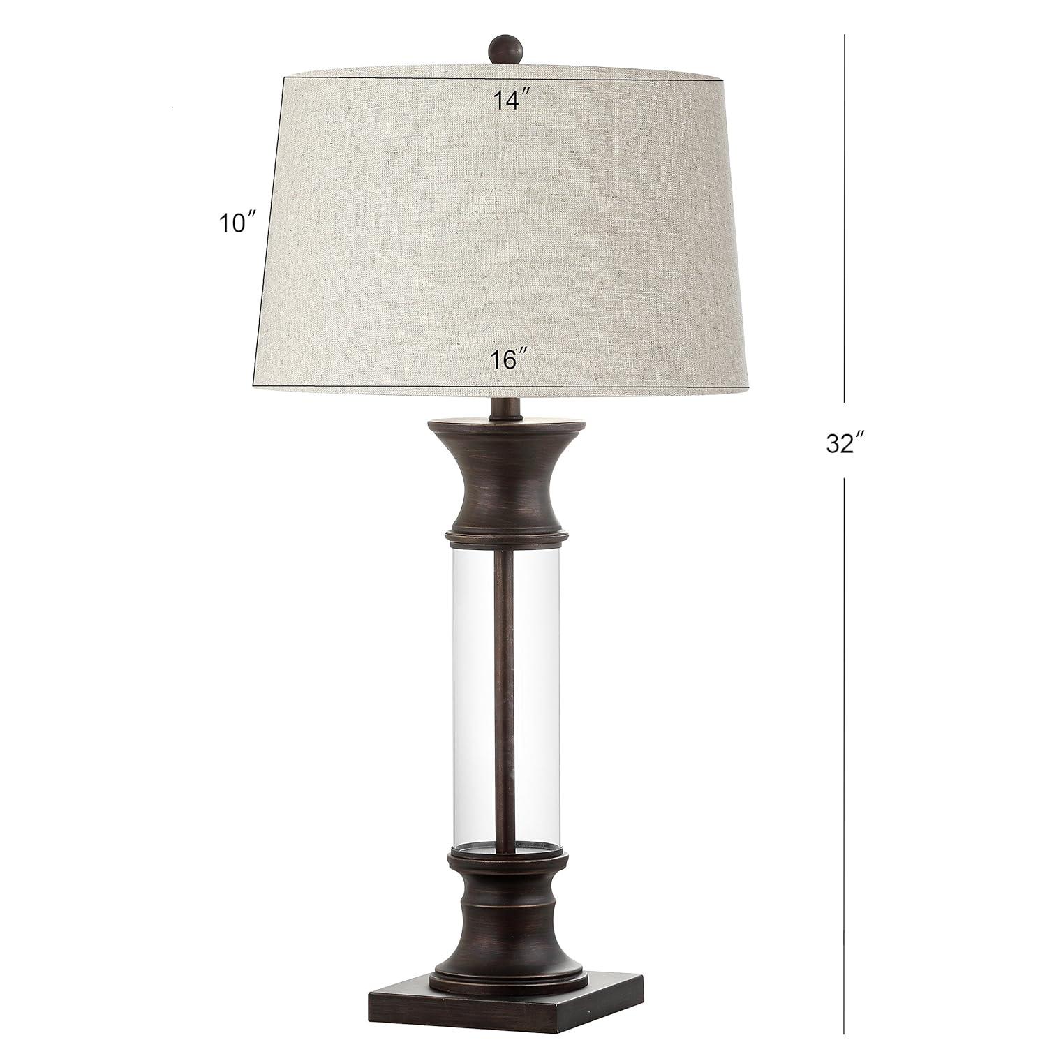 JONATHAN Y Hunter 32" Metal/Glass LED Table Lamp, Gold Leaf (Set of 2)