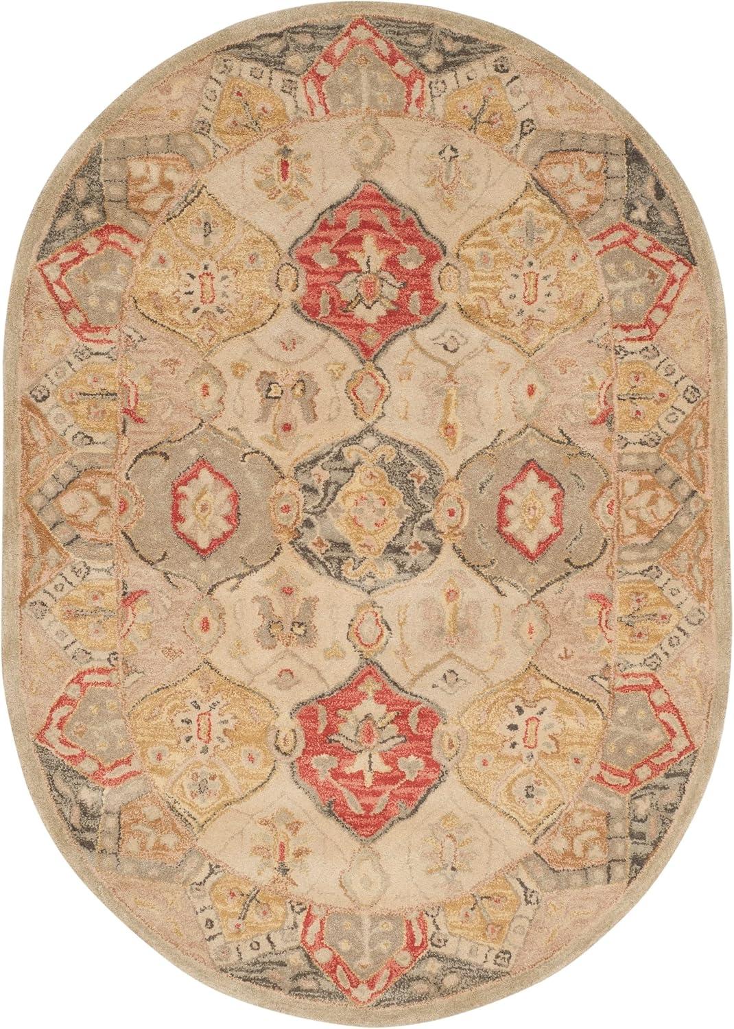 Antiquity AT830 Hand Tufted Indoor Area Rug - Beige/Multi - 8'3"x11' - Safavieh
