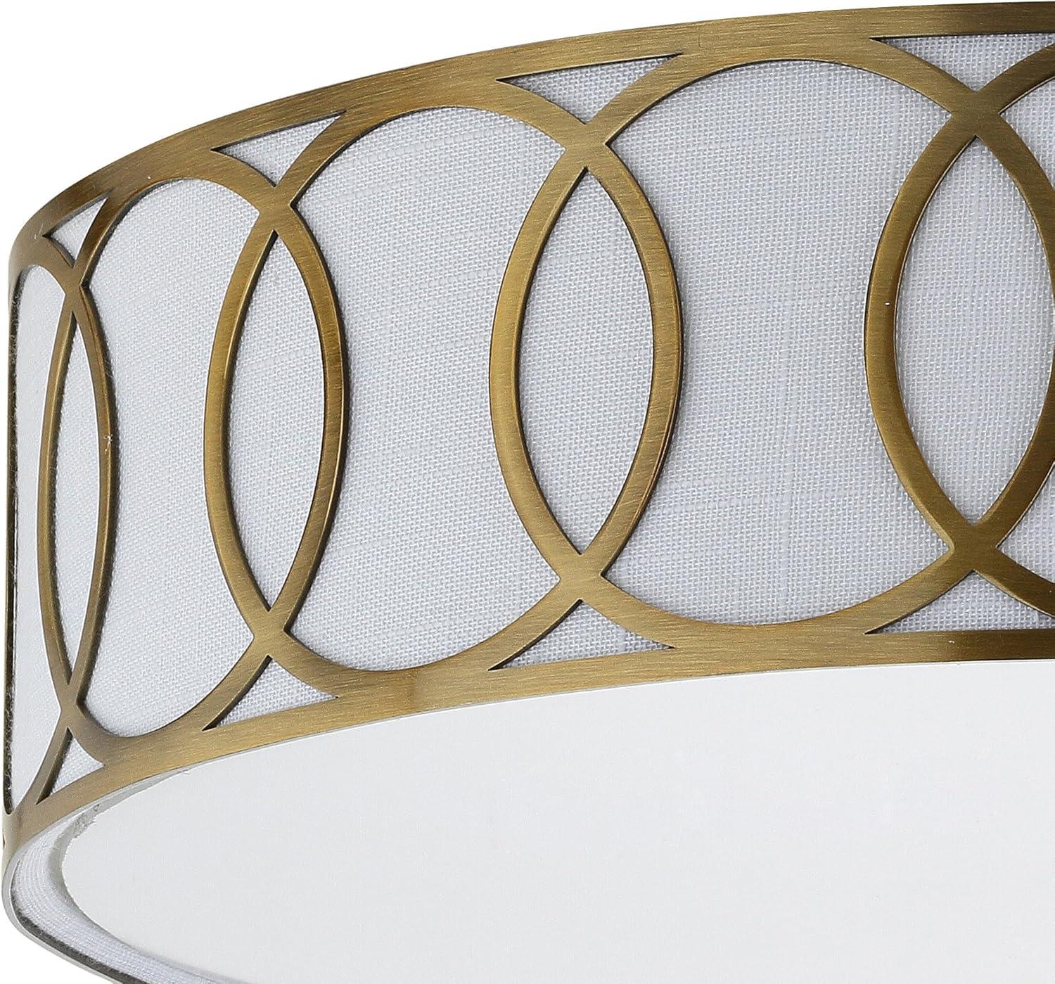 Aubrey 3-Light 15.5" Metal LED Flush Mount, Brass
