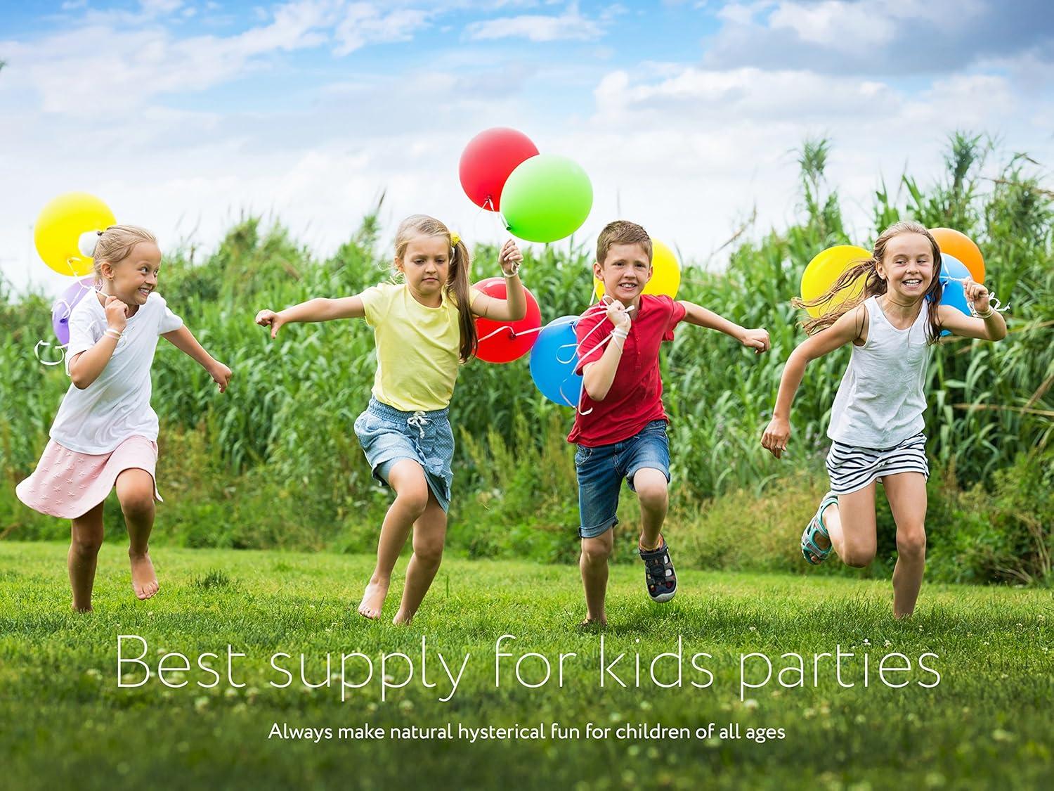 Dusico® Balloons Rainbow Set (100 Pack) 12 Inches, Assorted Bright Colors, Made With Strong Multicolored Latex, For Helium Or Air Use. Kids Birthday Party Decoration AccessoryS301