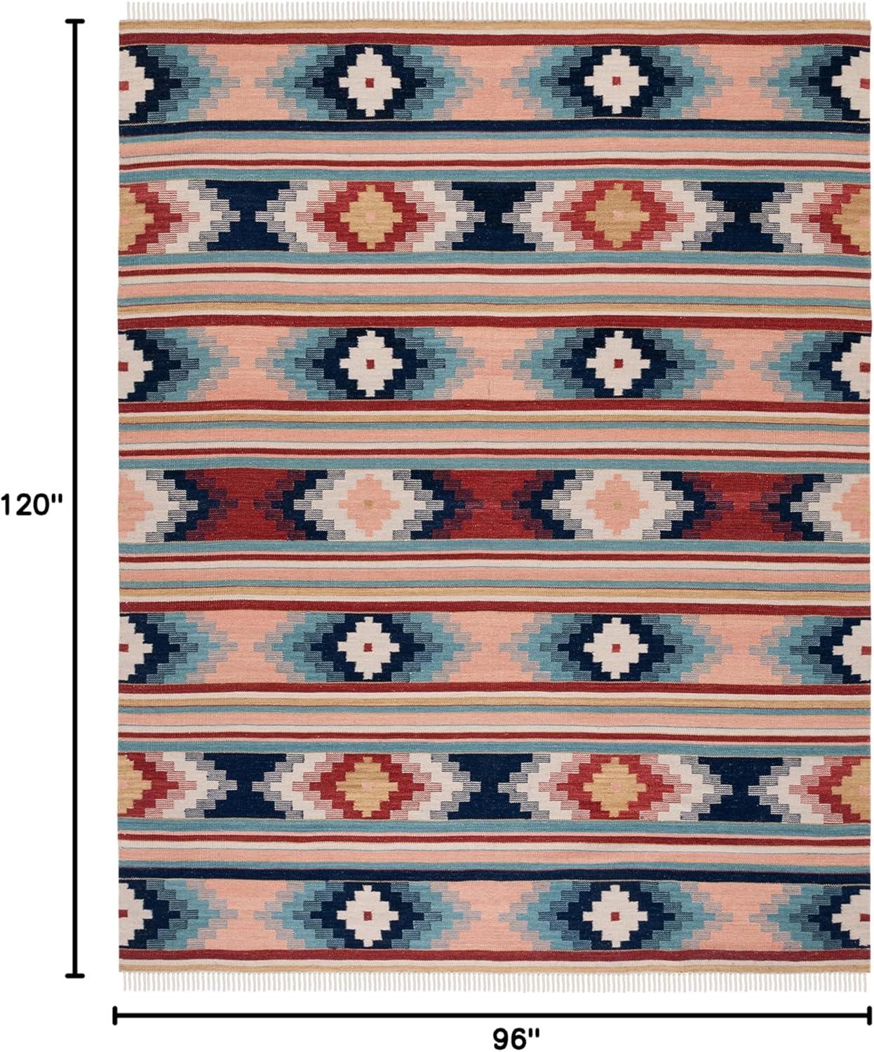 Kilim KLM713 Hand Woven Area Rug - Light Pink/Blue - 8'x10' - Safavieh.