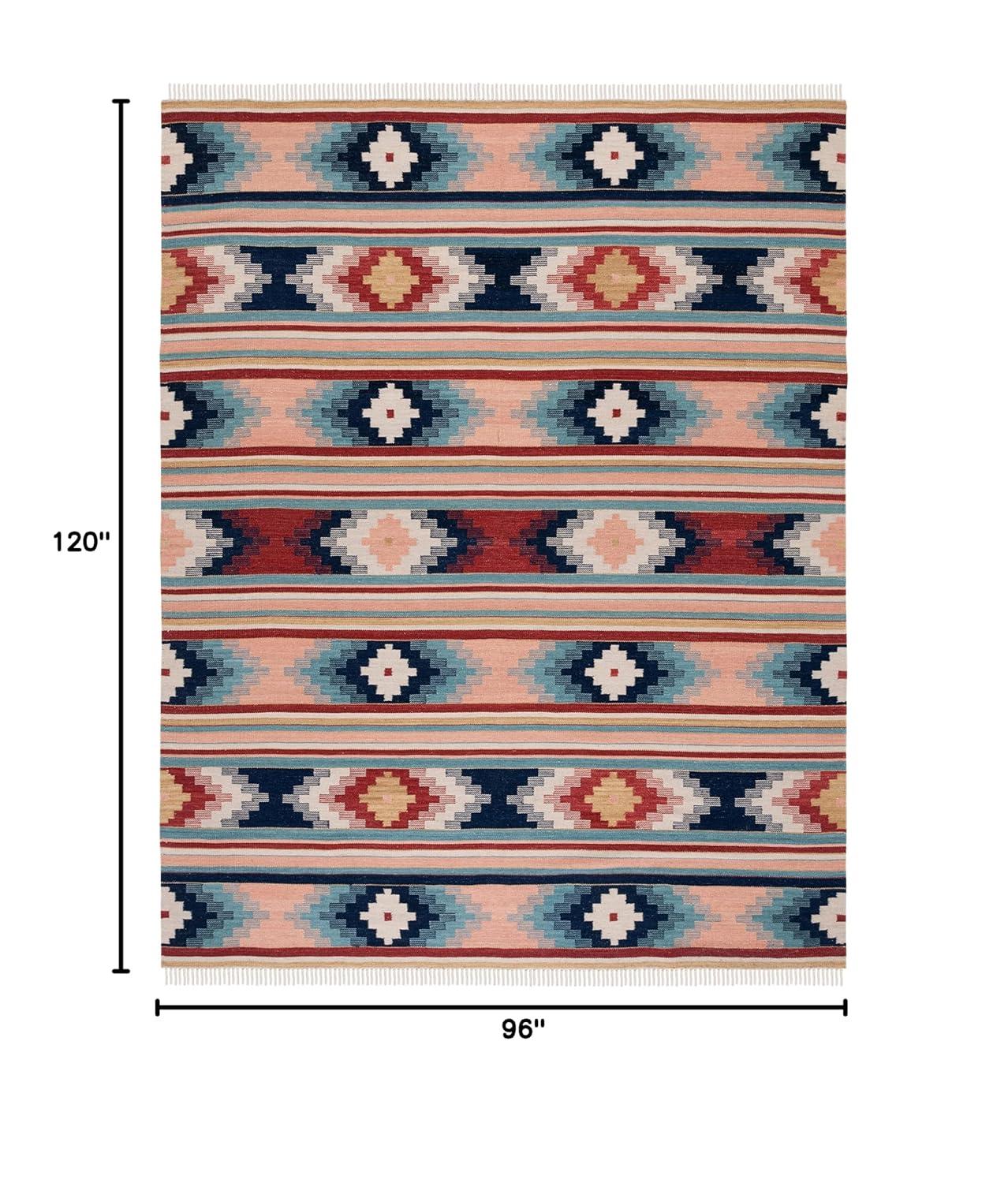 Kilim KLM713 Hand Woven Area Rug - Light Pink/Blue - 8'x10' - Safavieh.