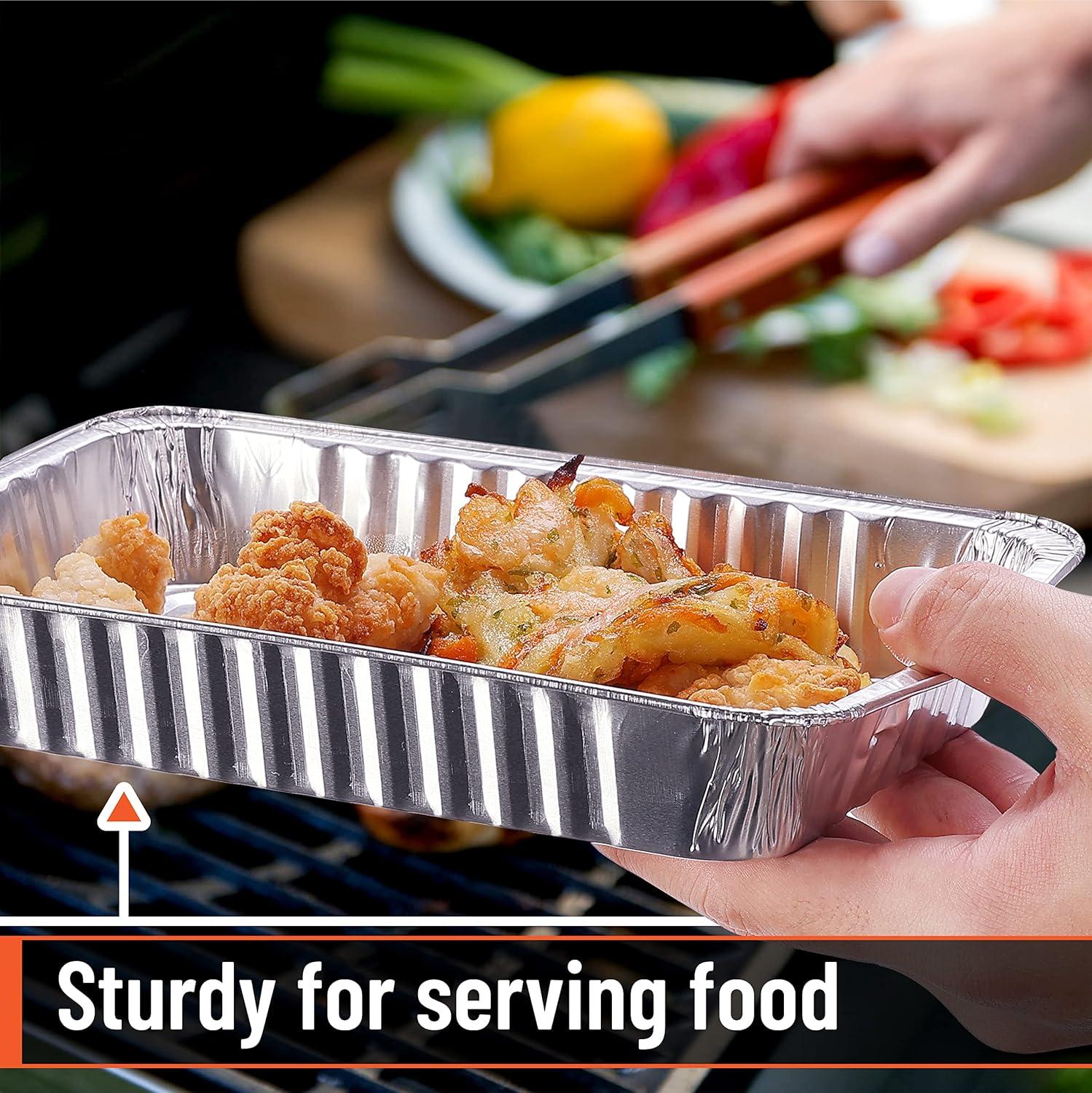 Silver Rectangular Aluminum Oven Safe Grill Drip Pans