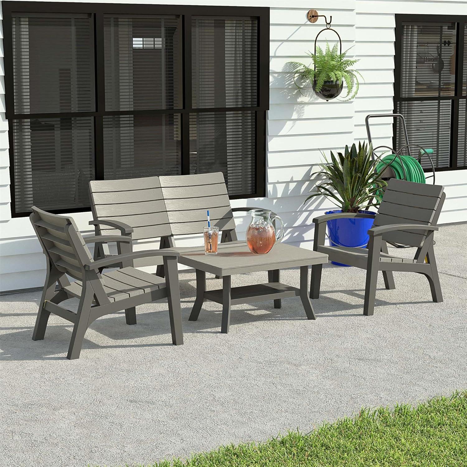 COSCO 4-Piece Resin Outdoor Conversation Set