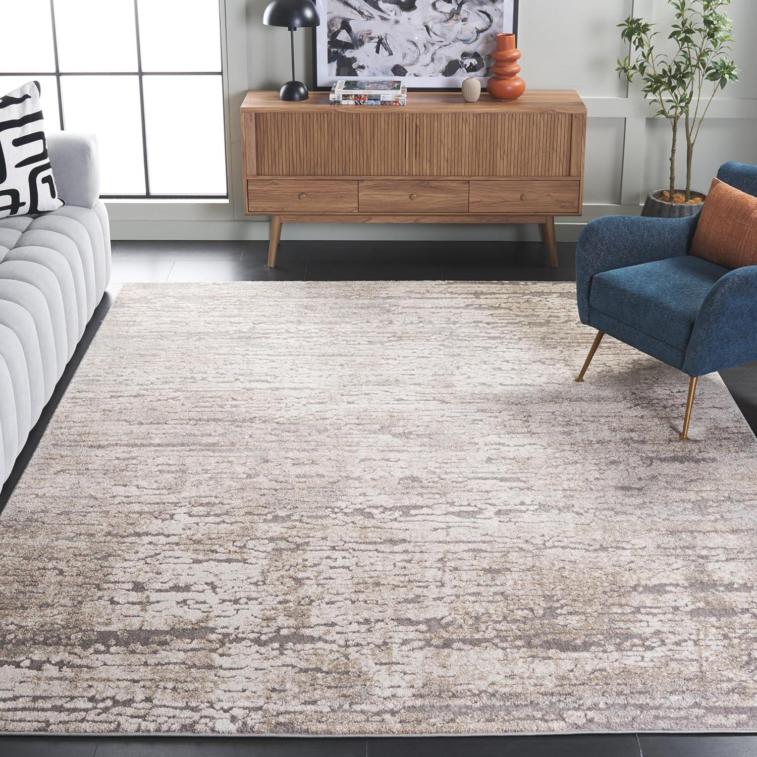 SAFAVIEH Spirit Annabelle Abstract Overdyed Area Rug, Taupe/Ivory, 9' x 12'