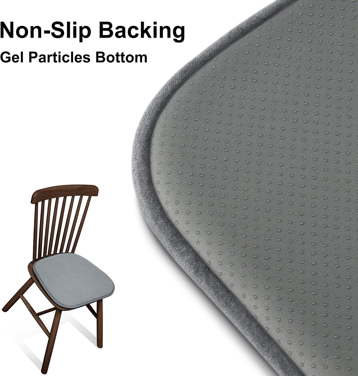Shinnwa Chair Cushions Set of 4 Seat Cushions Soft Velvet Non Slip Chair Pads for Kitchen Dining Chairs 15 x 16 inch, Gray