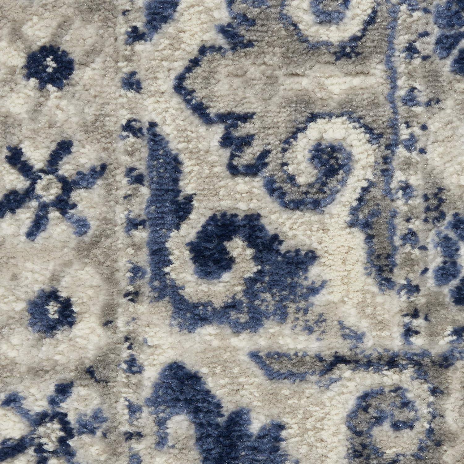 Ivory Blue Cyrus 8' x 10' Synthetic Reversible Area Rug