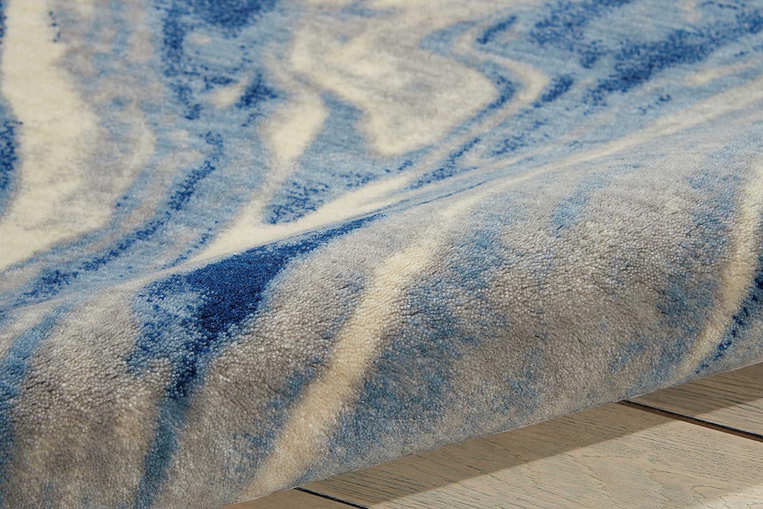 Nourison Somerset Abstract Light Blue 5'3" x 7'5" Area Rug, (5x7)