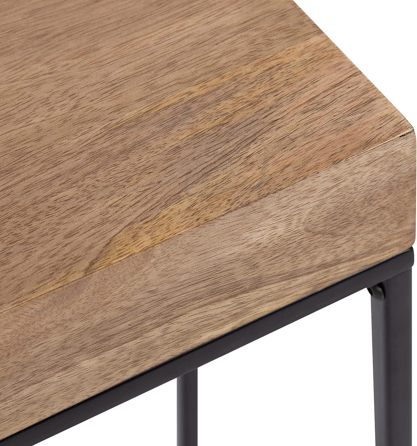 Kate and Laurel Karlsen Wood and Metal Slim Side Table