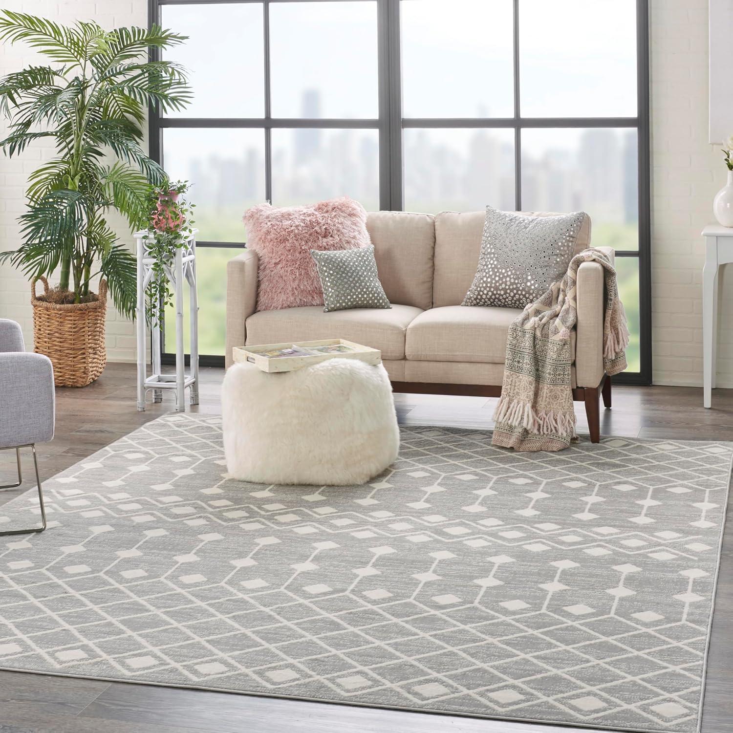 Nourison Grafix GRF37 Indoor Area Rug Grey 7'10" x 9'10"
