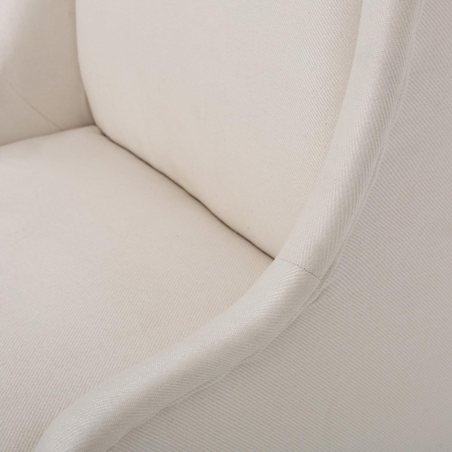 GDFStudio Ruple Contemporary Fabric Upholstered High Back Dining Chair, Beige