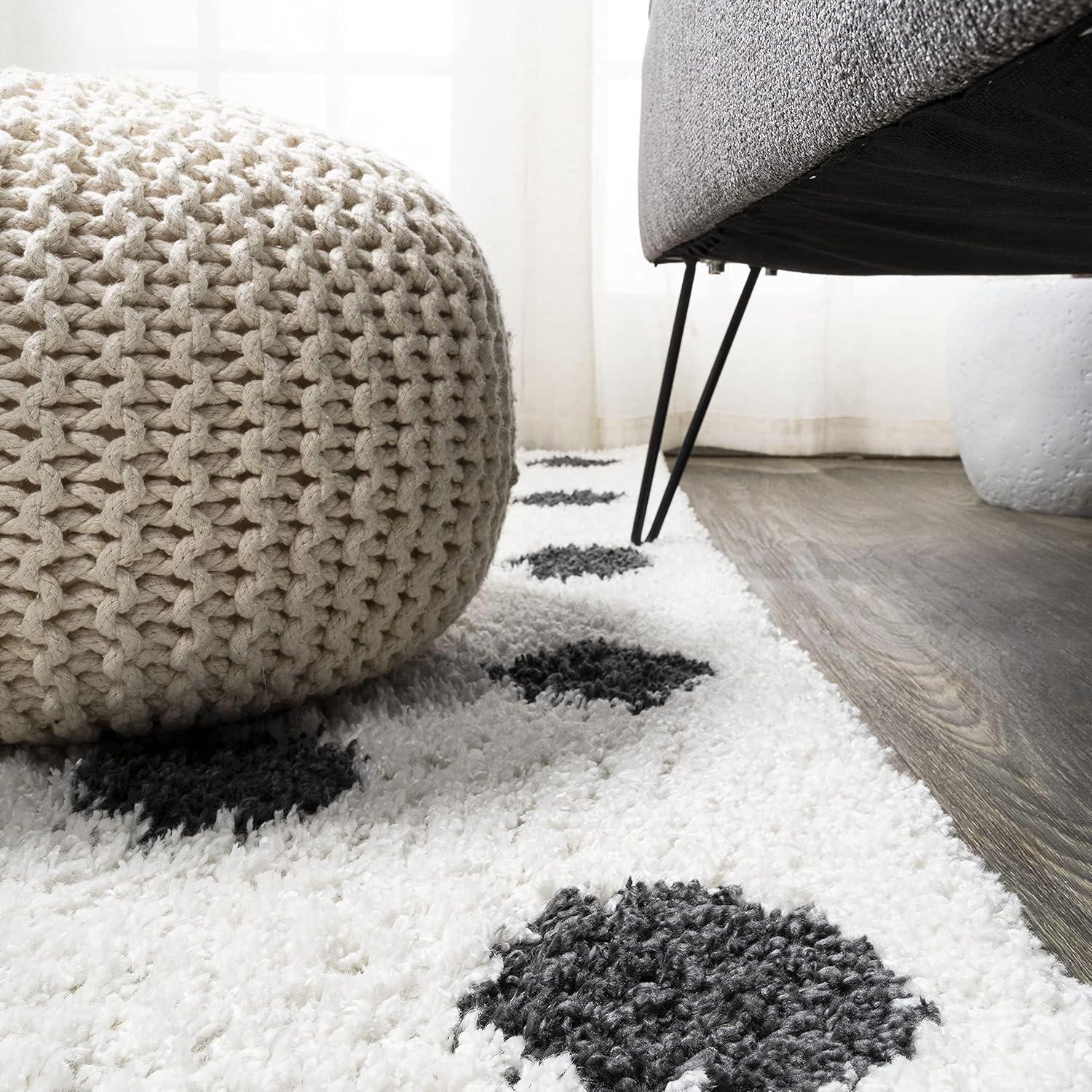 Pere Modern Charcoal Dot Shag Area Rug  - JONATHAN Y