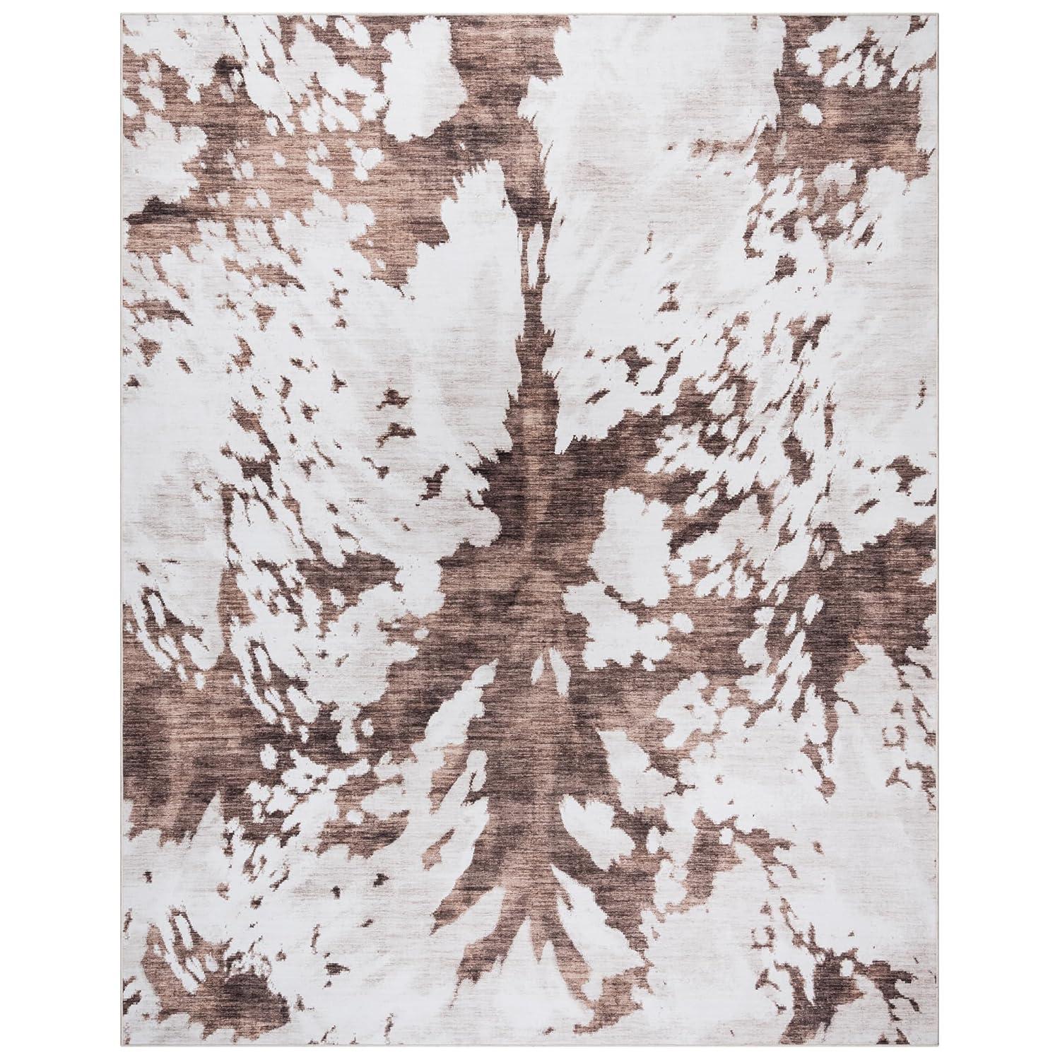 Gertmenian Crystal Print Charley Cow Modern Animal Print Brown Ivory Flat Pile Indoor Area Rug