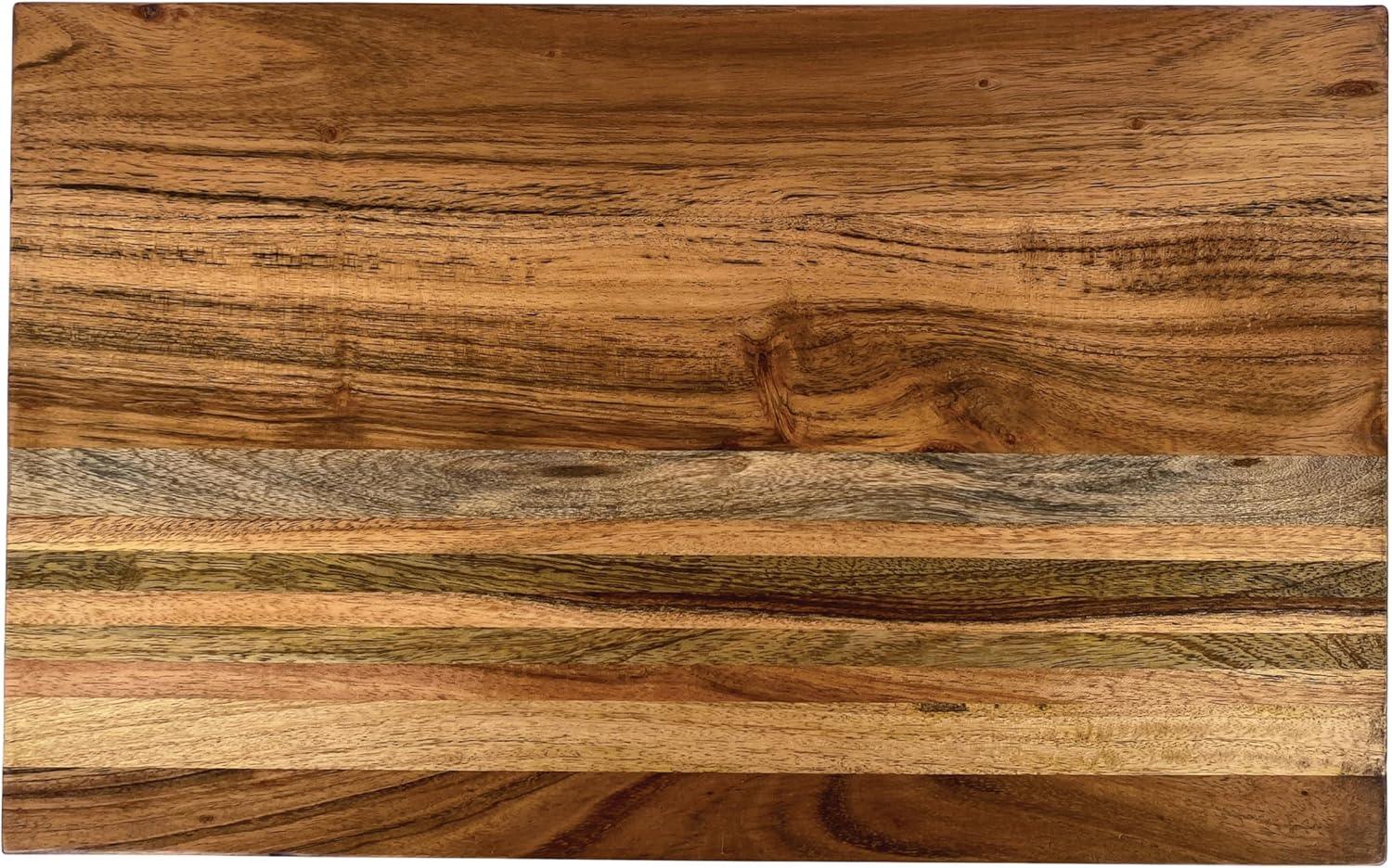 Natural Acacia and Mango Wood Rectangular Cutting Board