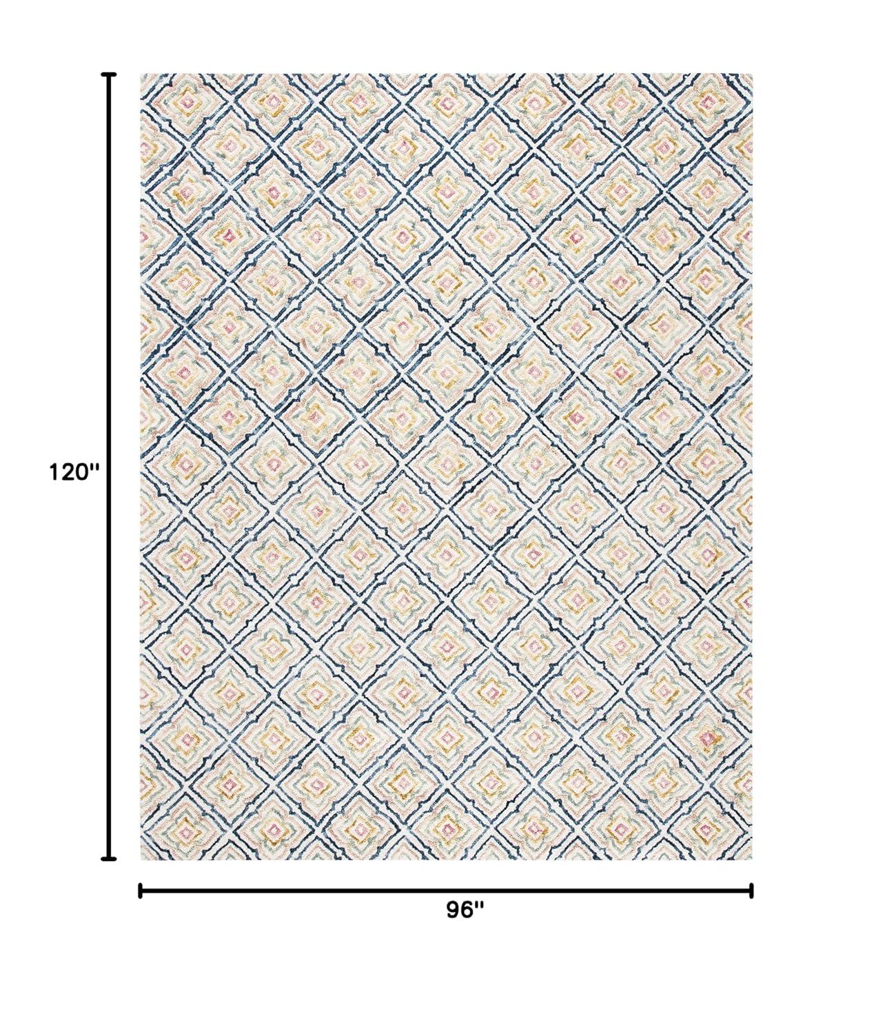 Trace TRC512 Hand Tufted Area Rug - Ivory/Navy - 8'x10' - Safavieh.