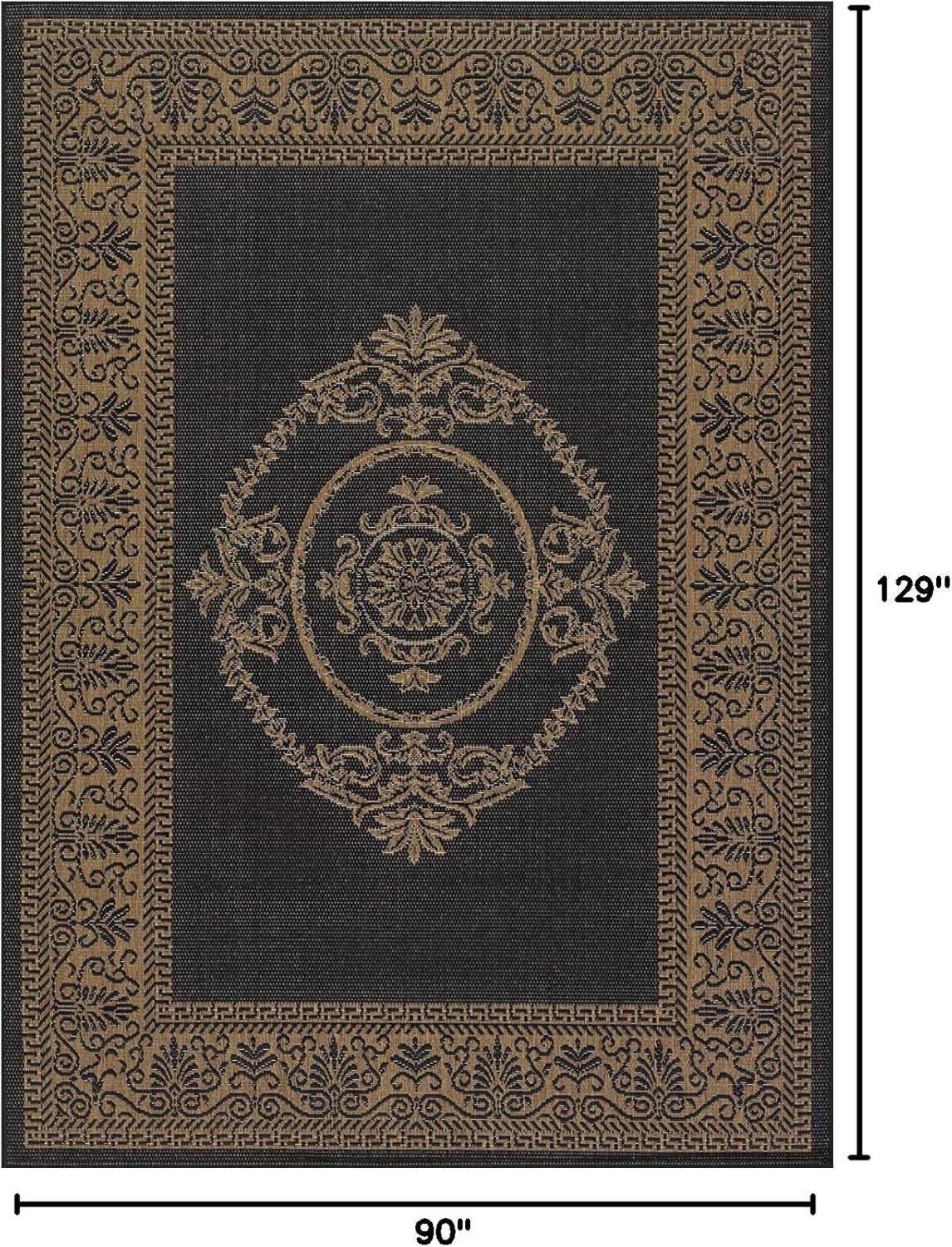 Couristan Recife Antique Medallion Area Rug, 7'6" x 10'9", Black-Cocoa