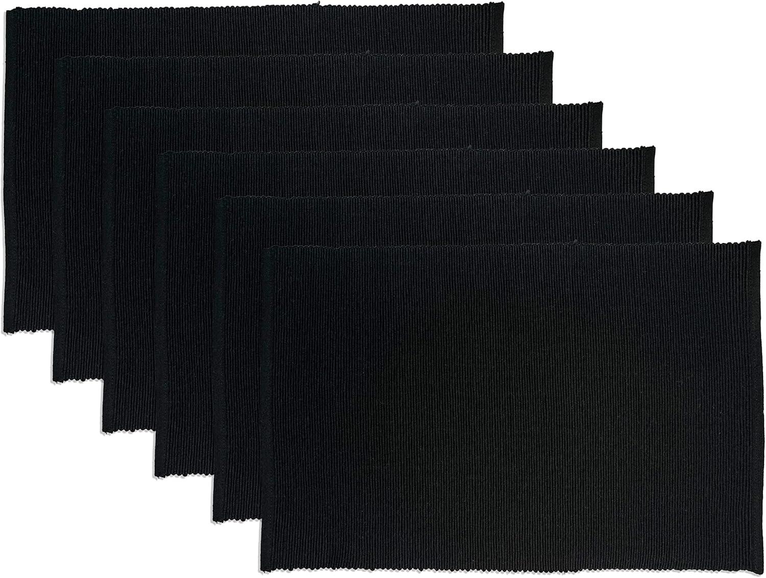 Black Ribbed Placemat (Set of 6)