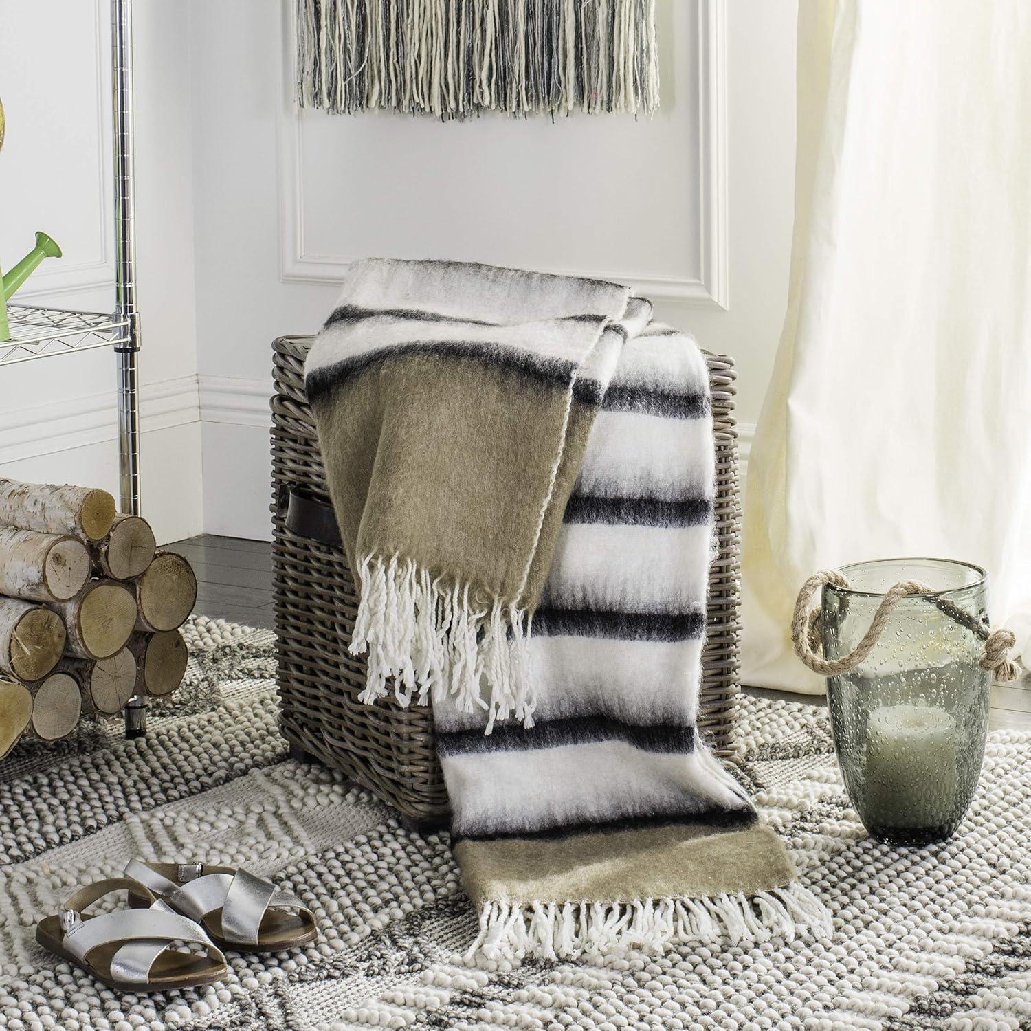 Heidi Throw Blanket - Brown/White - 50" x 70" - Safavieh .