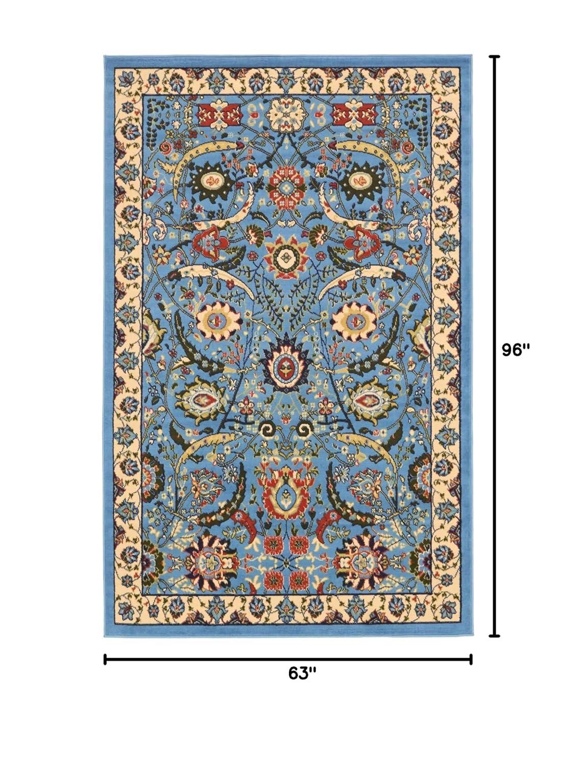 Unique Loom 5' 3 x 8' 0 Blue Espahan Cape Cod Area Rug