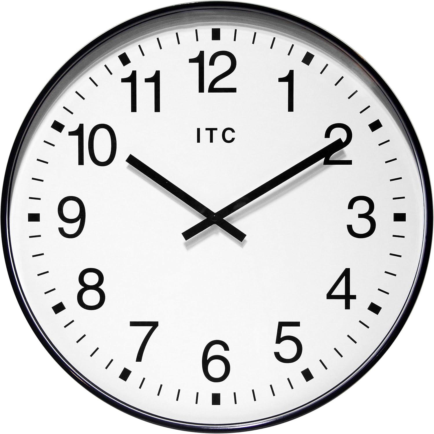 19.37" Profuse Wall Clock Black - Infinity Instruments: Modern Style, Indoor Use, Analog Display, 19.37" Diameter