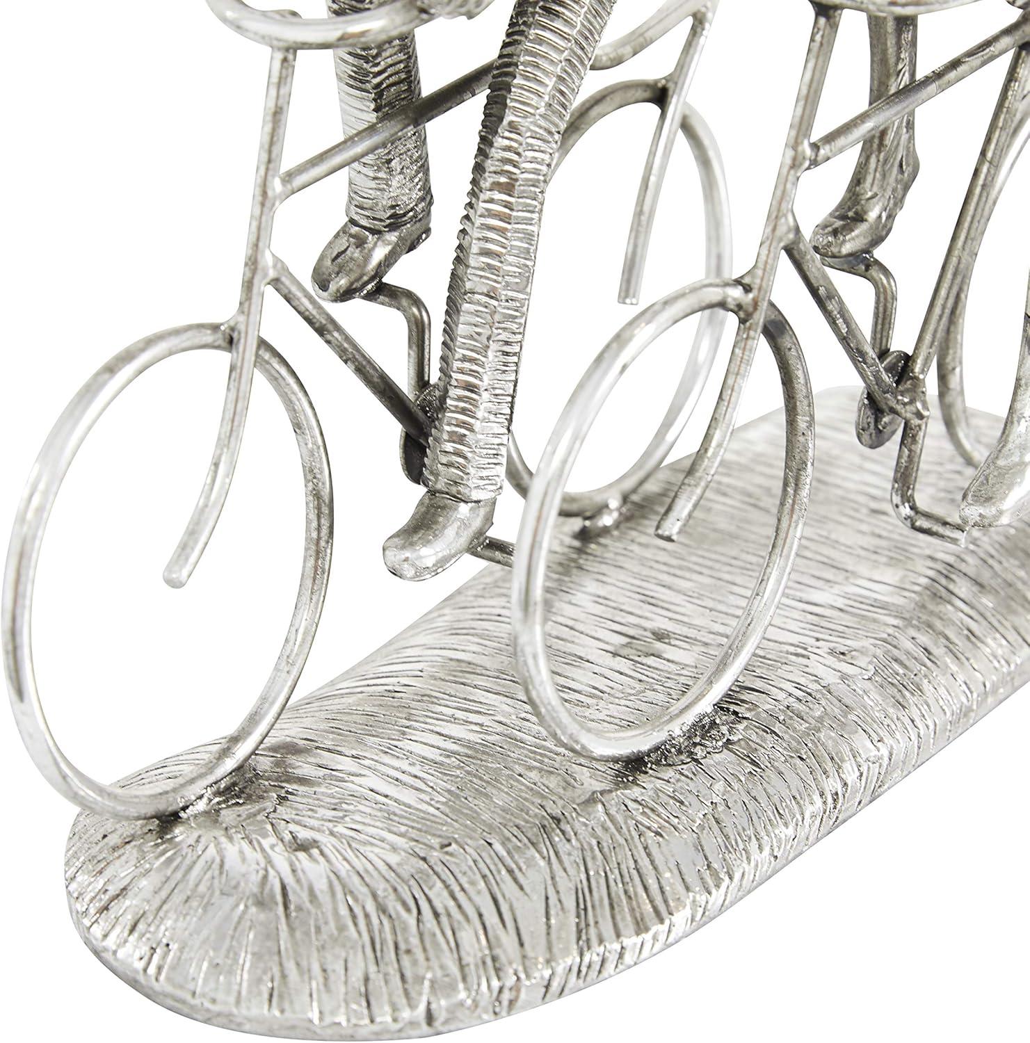 DecMode Polystone Bicycle Contemporary Sculpture Silver