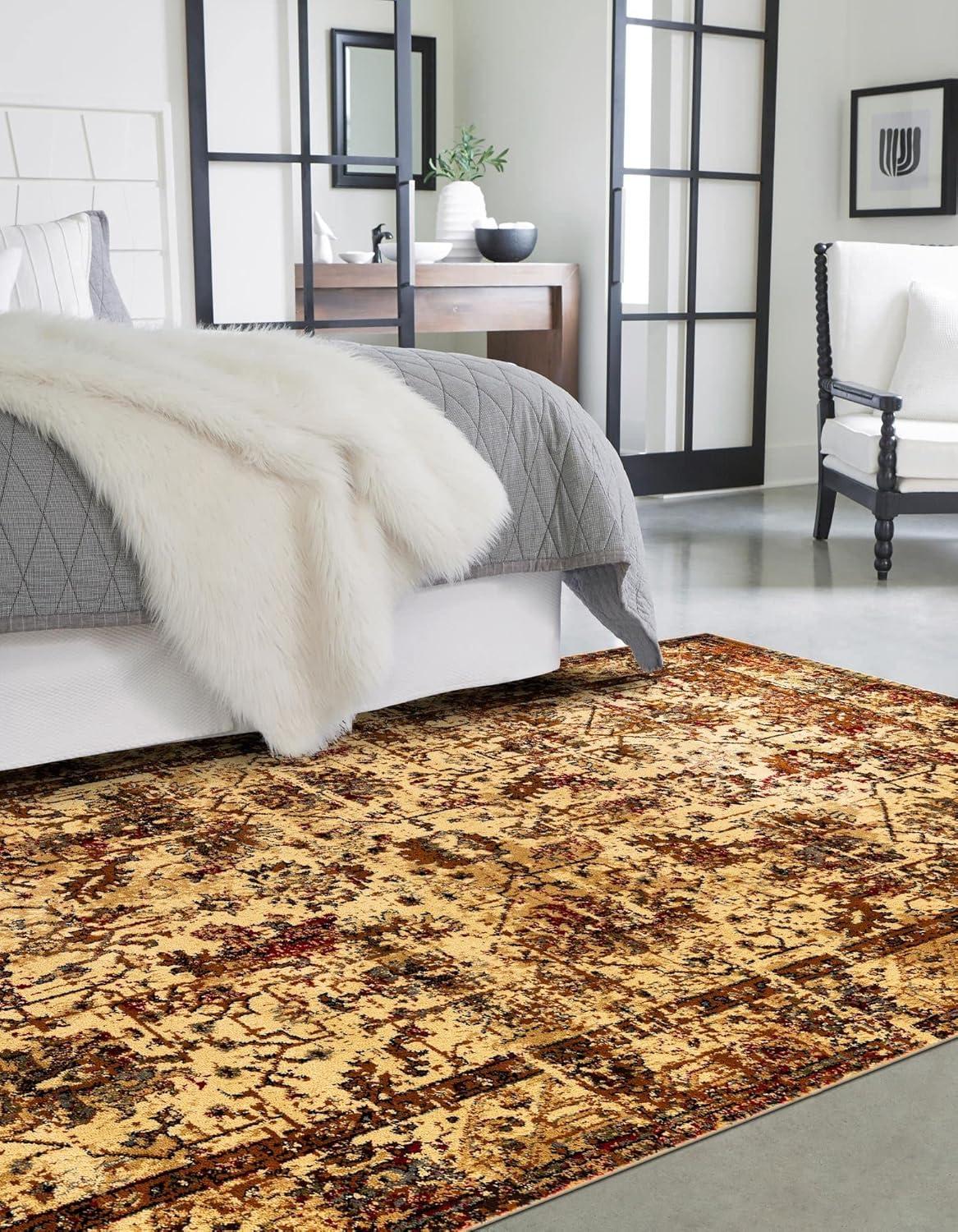 Unique Loom Saturn Collection Area Rug - Ion (9' x 12' Rectangle, Green/ Beige)