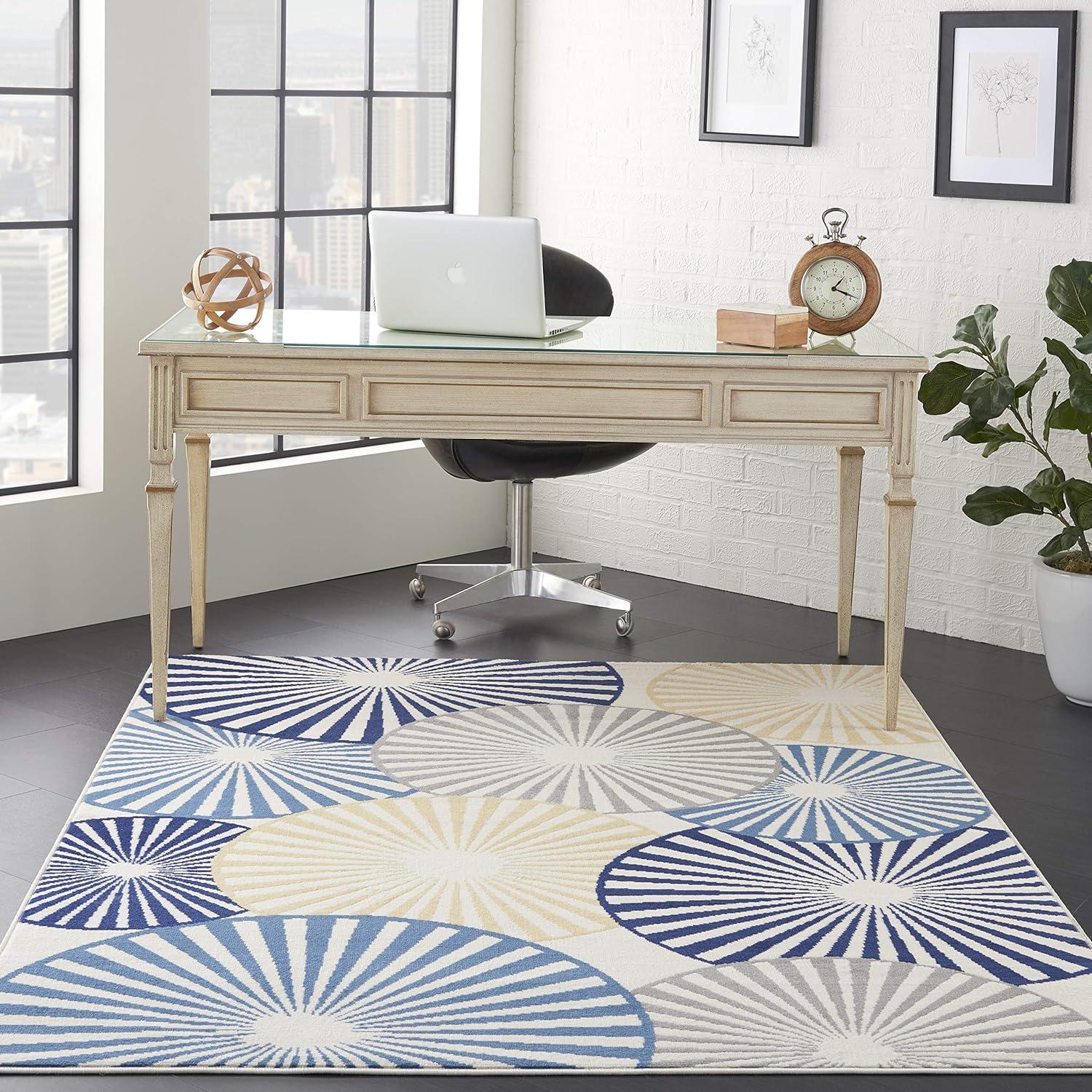 Grafix GRF20 Ivory/Multi Area Rug Contemporary Geometric By Nourison