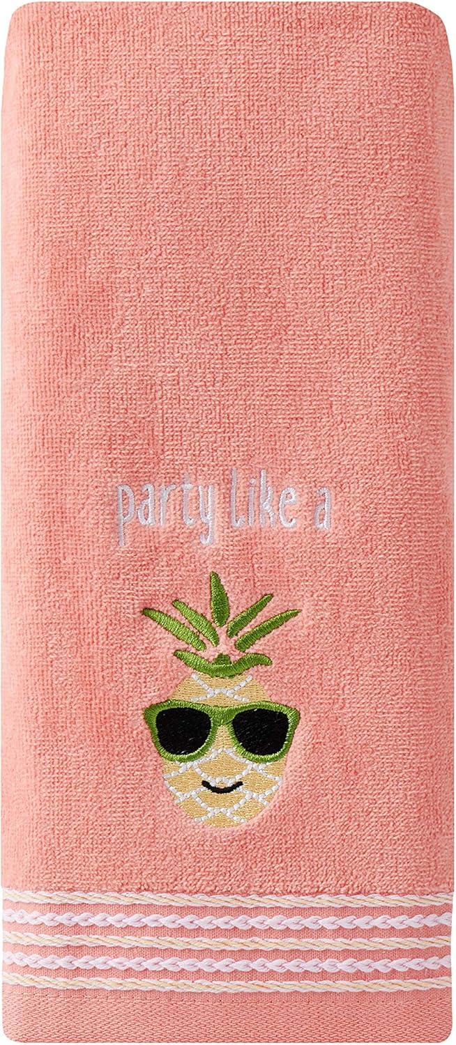 SKL Home 2pc Party Pineapple Hand Towels : Microfiber, Machine Washable, Non-Slip Backing