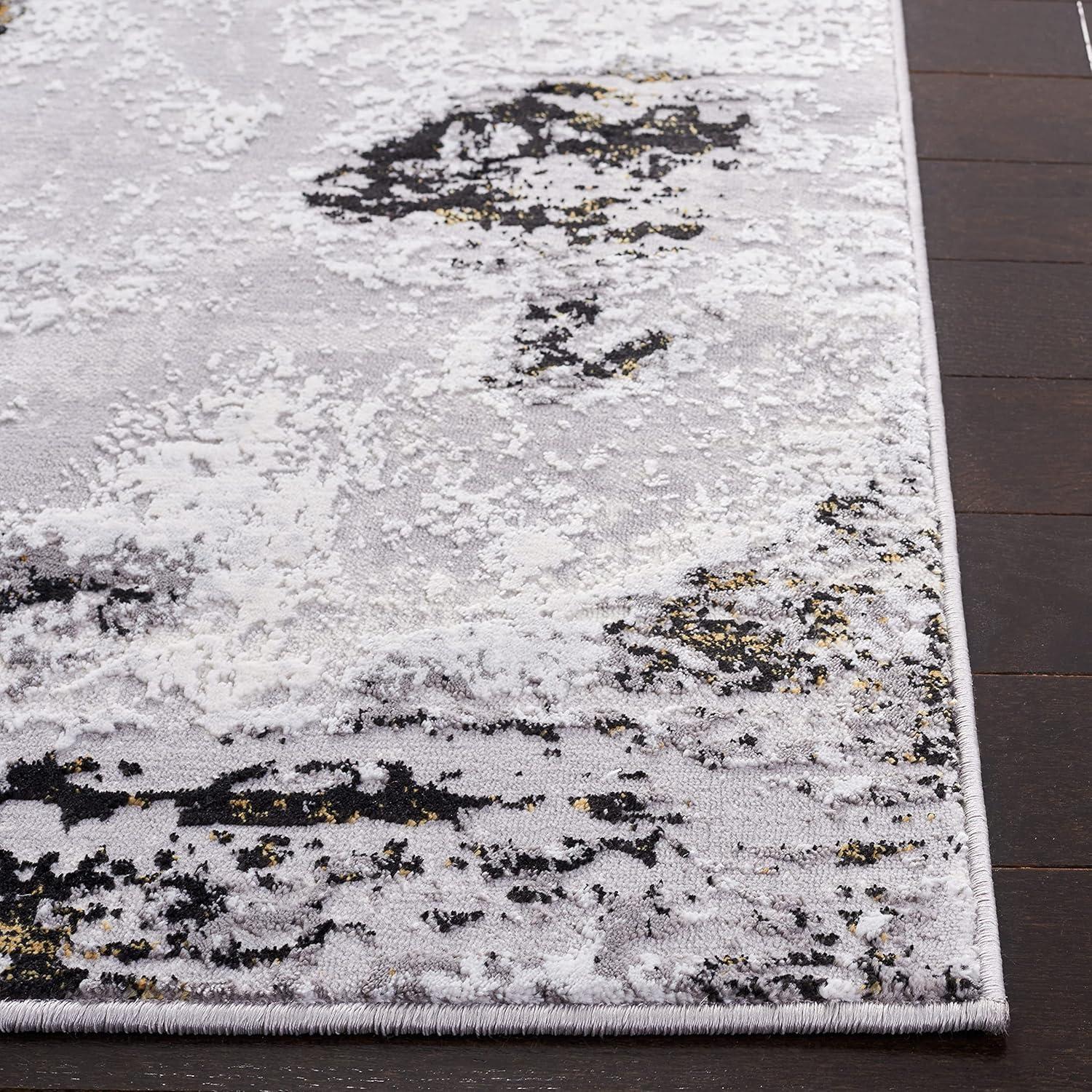 Amelia ALA232 Power Loomed Area Rug - Grey/Gold - 4'5"x6'5" - Safavieh.