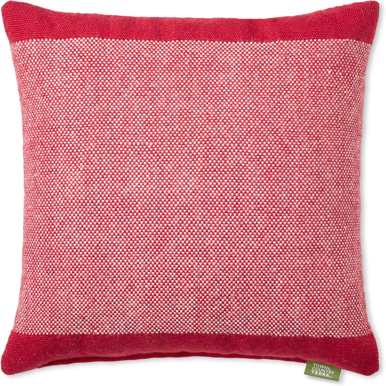 TOWN & COUNTRY TERRA Alara Solid Border Indoor Outdoor Decorative Pillow 20"x20"