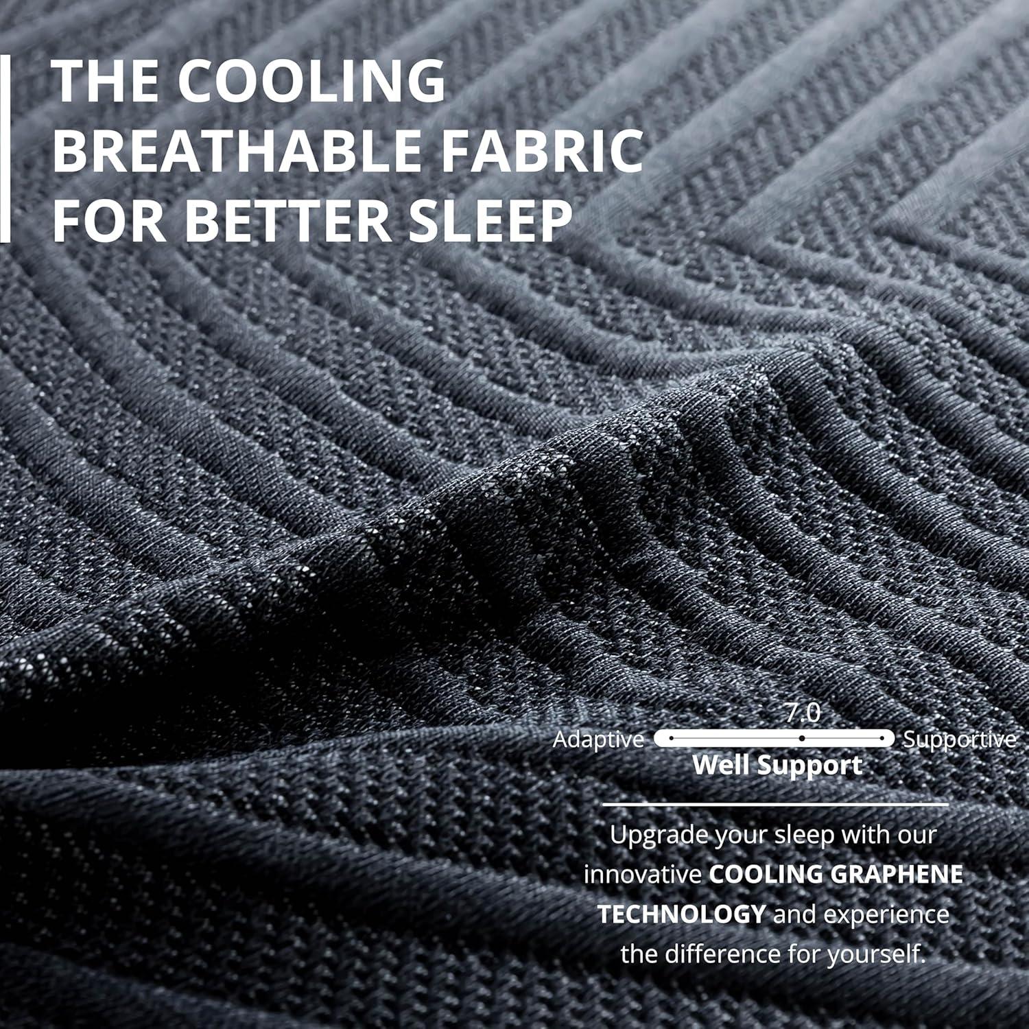 EGOHOME 14 Inch California King Memory Foam Mattress for Back Pain, Cooling Copper Gel Bed in a Box, Foam Made in USA, CertiPUR-US Certified, Therapeutic Medium Firm, 72x84x14 Black