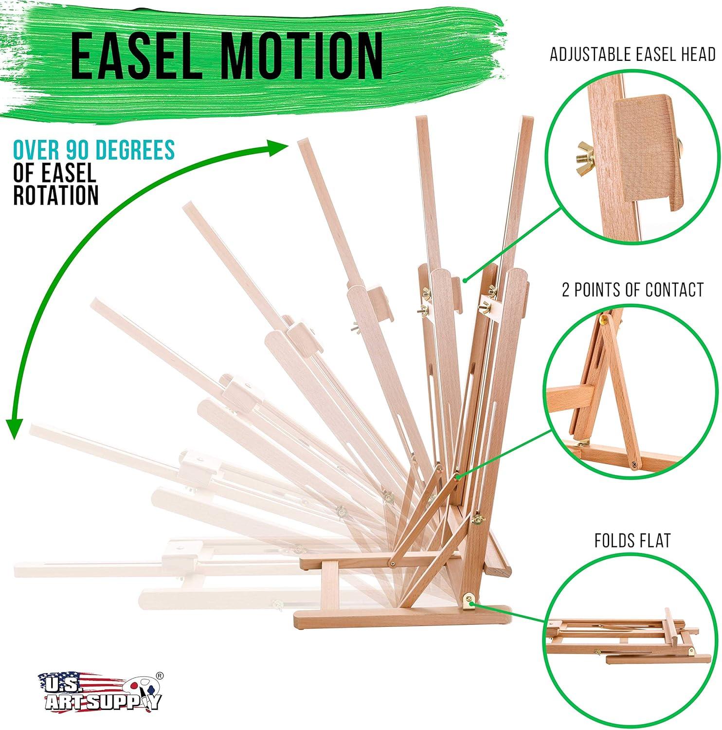 Adjustable Beechwood Tabletop H-Frame Studio Easel