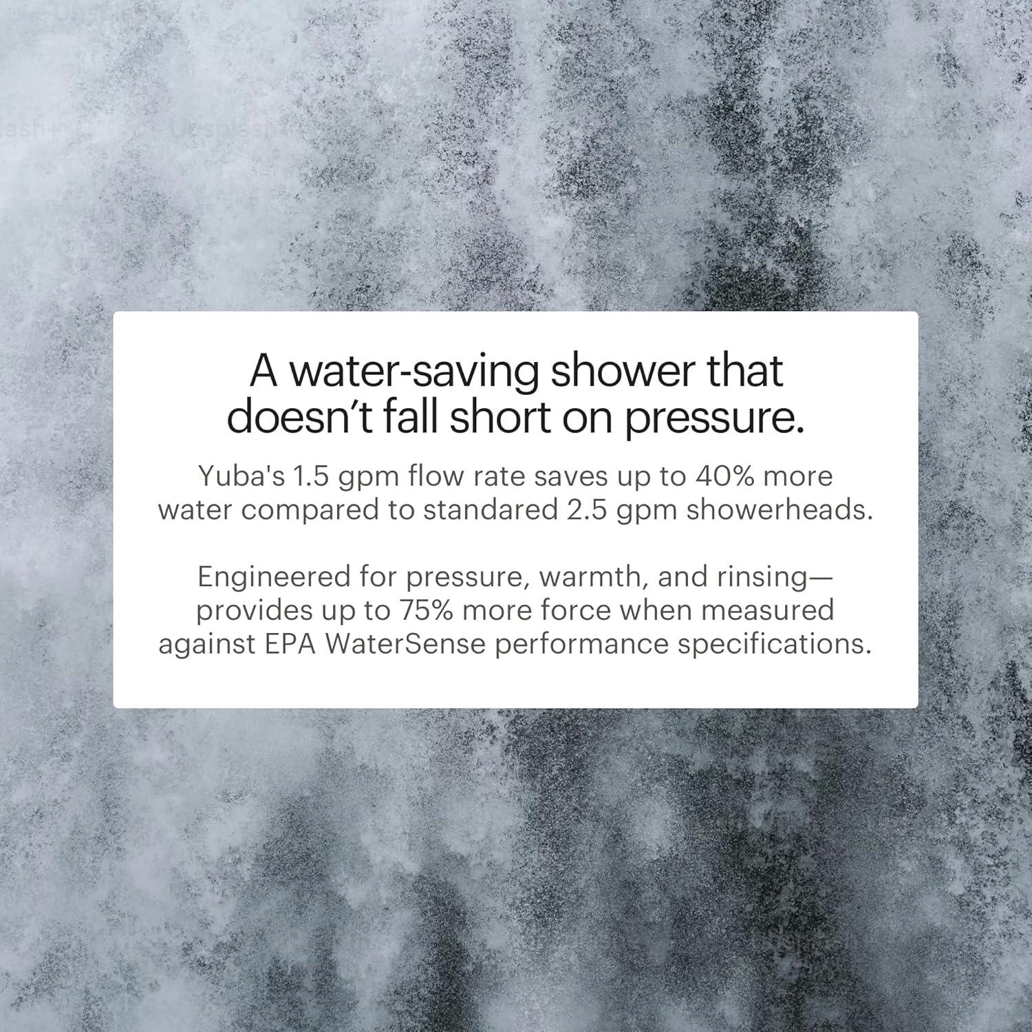Brondell Nebia High Pressure Shower Head with Handheld Spray Combo, Yuba NE80, Adjustable Showerhead, 5- Setting, Precision Nozzle, Matte Black