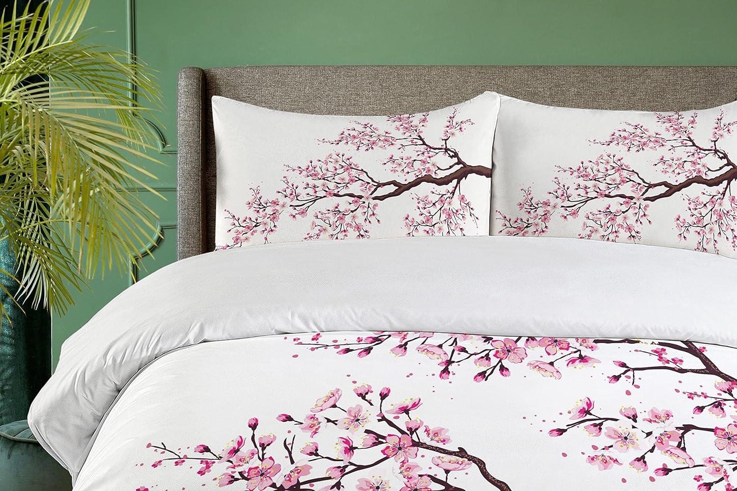 Japanese Eclectic Floral Duvet Cover Set