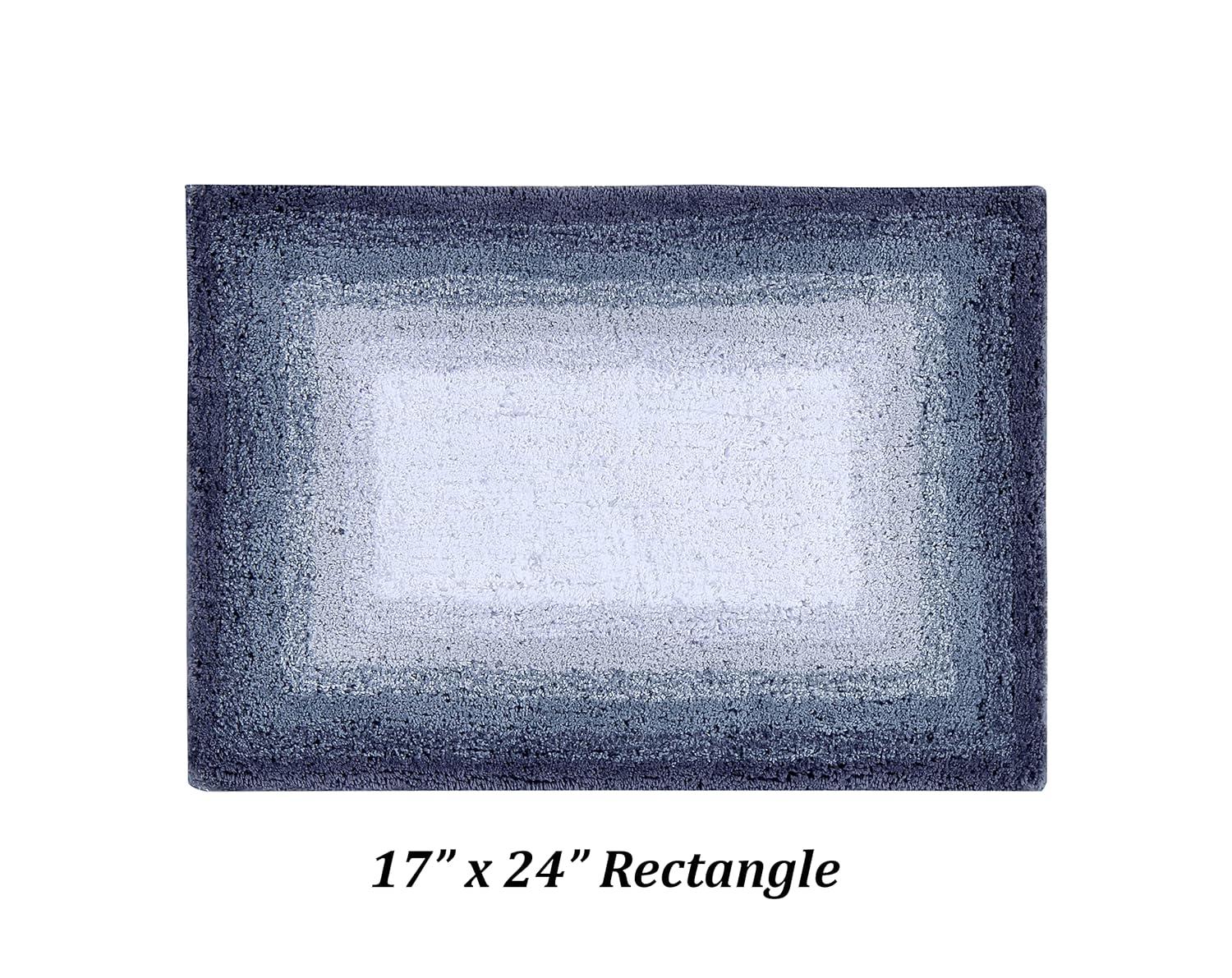 Better Trends Torrent 100% Cotton Tufted Non- Slip Backing 2 Pc (17"x24"|20"x20") Bath Rug Set - Gray