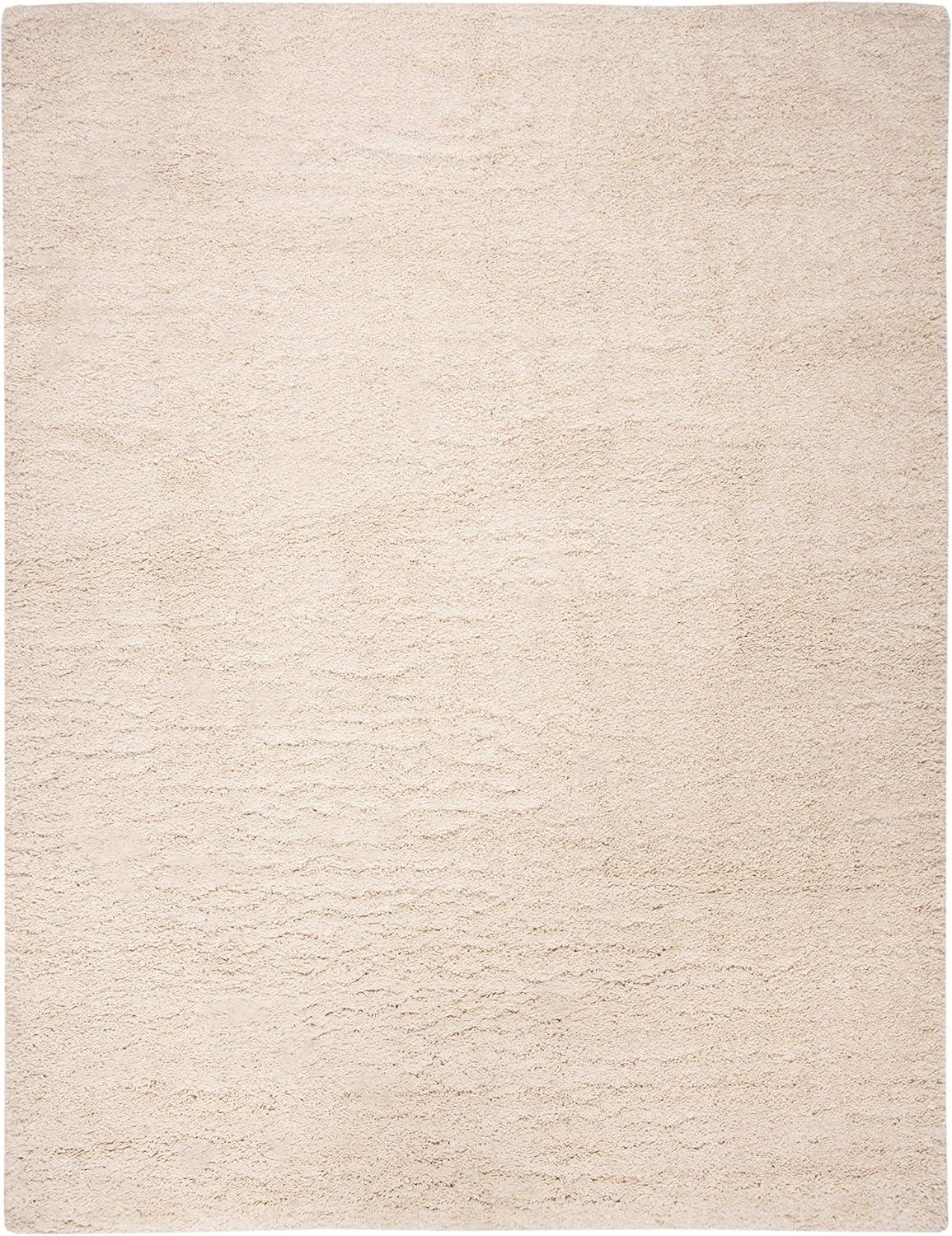 SAFAVIEH Fontana Jamie Solid Shag Area Rug, Ivory, 10' x 14'