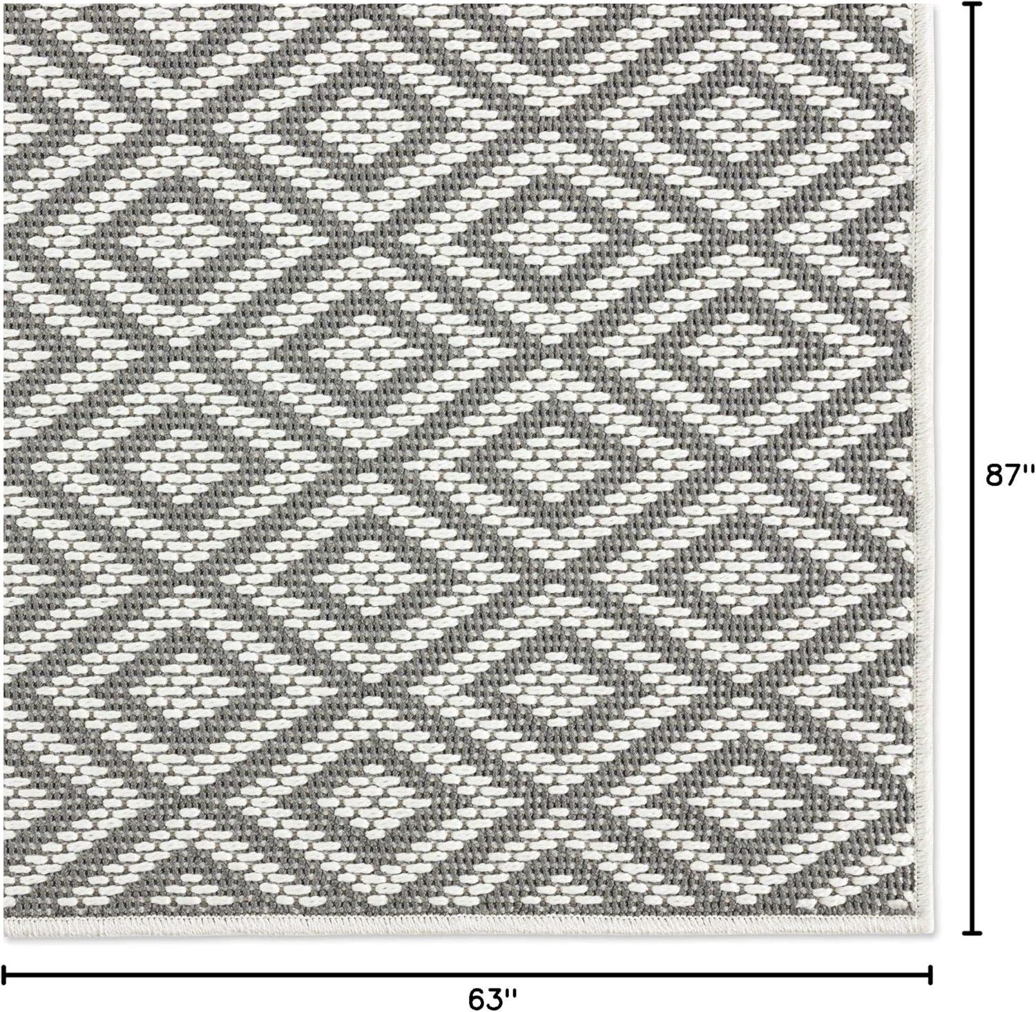 5'3" x 7'3" Tripoli Lydia Indoor/Outdoor Rug Gray/Cream - Home Dynamix