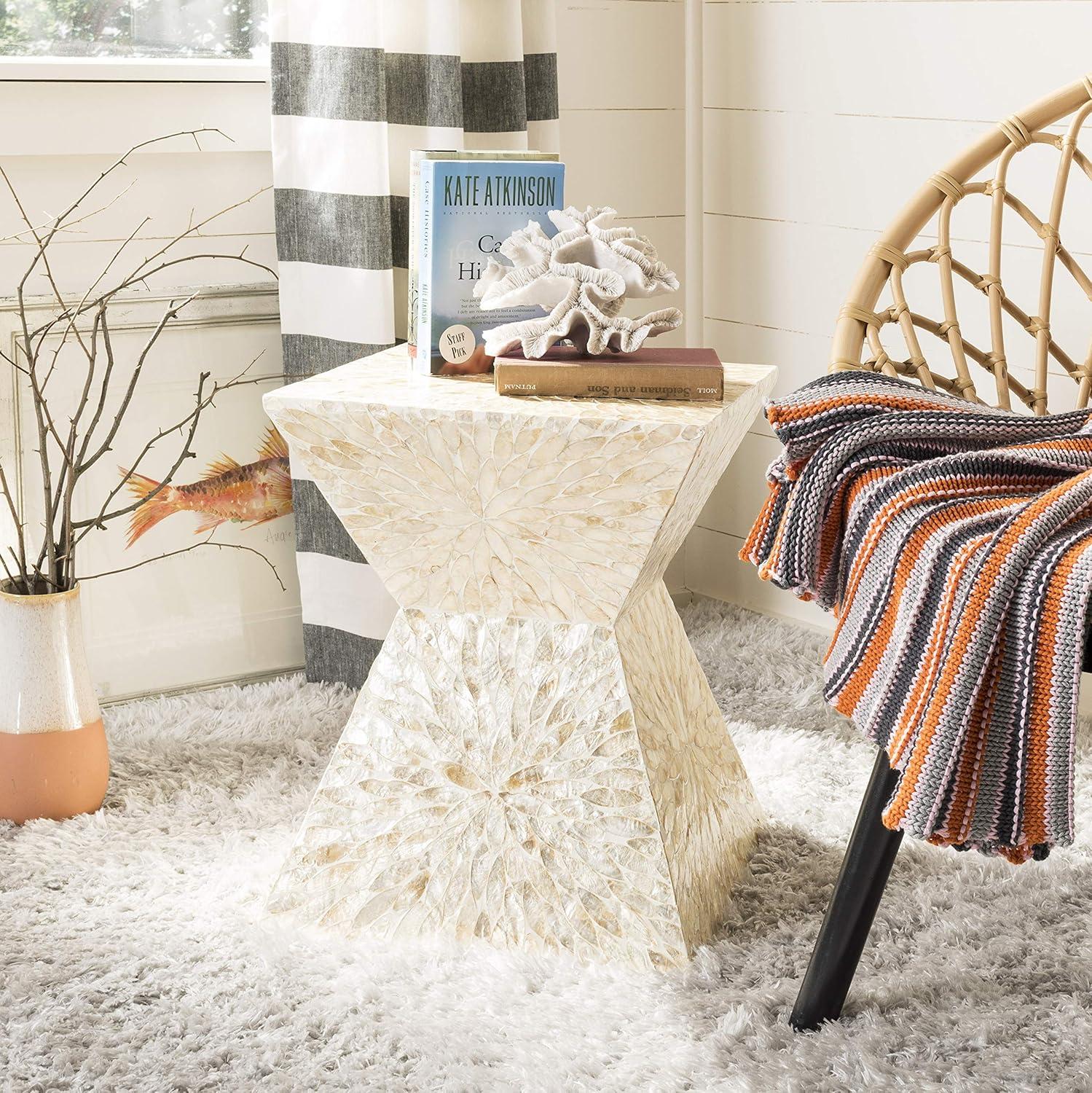 Calypso Sunburst Mosaic Stool - Multi/Beige - Safavieh