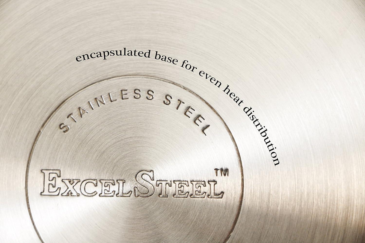 Excelsteel 6 Quart Silver Stainless Steel Deep Fryer Set