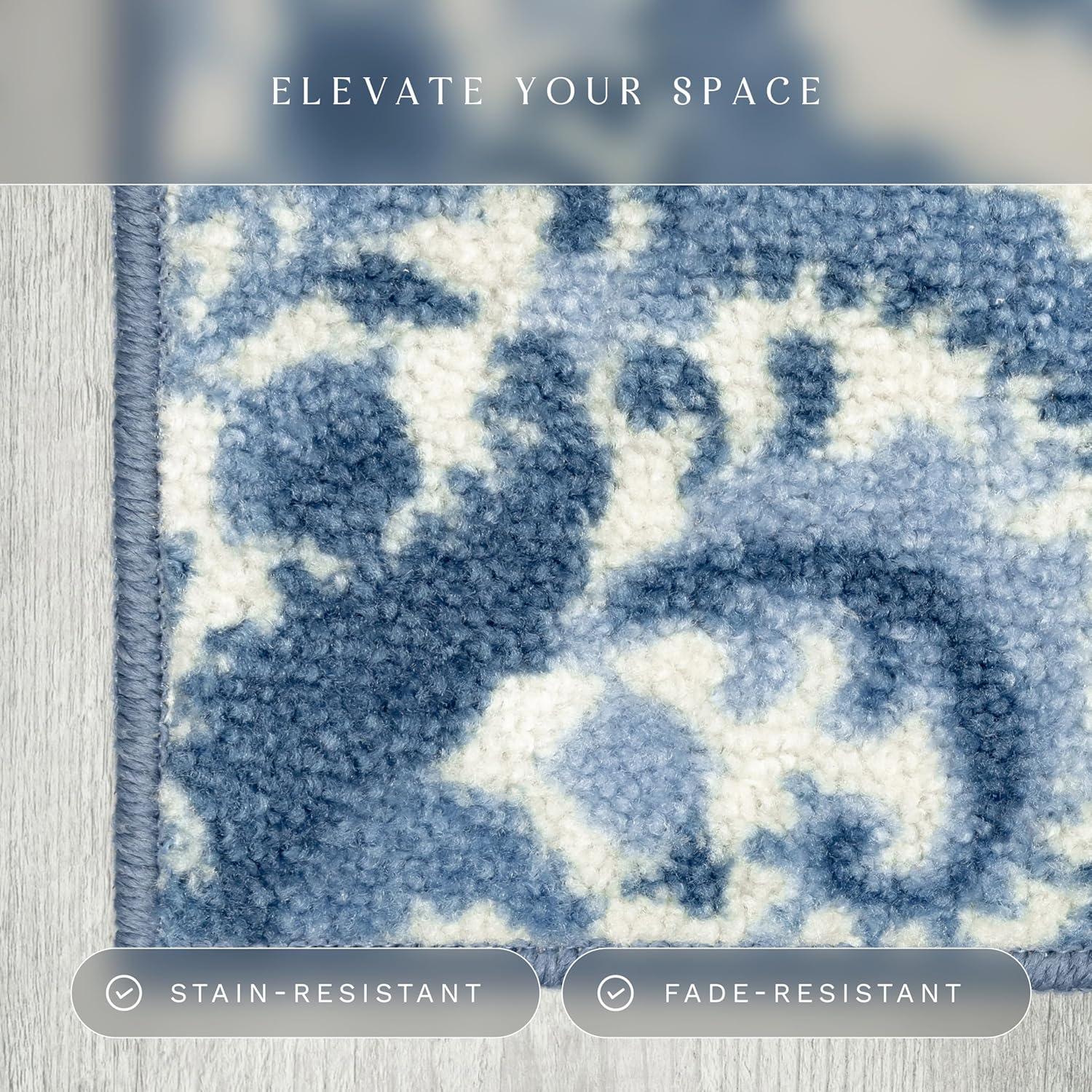 Hertel Floral Blue Area Rug