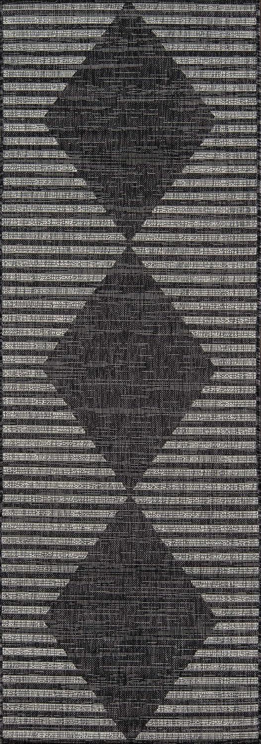 Momeni Villa Monaco Charcoal/White Indoor/Outdoor Rug