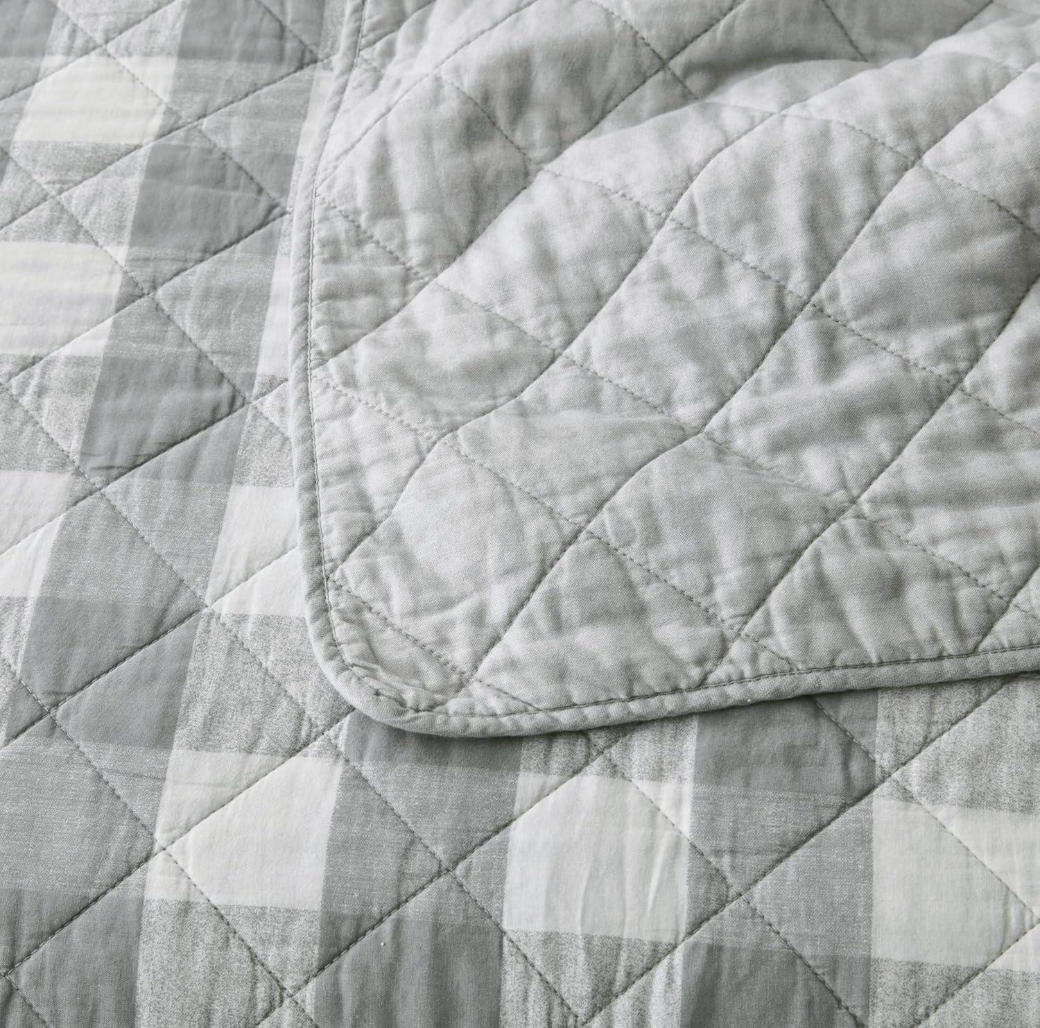Chezmoi Collection Cotton Plaid Quilt Set