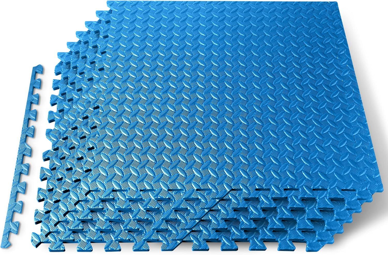SereneLife Thick Puzzle Exercise Mat, EVA Foam Interlocking Tiles Protective Flooring for Gym Equipment and Cushion (Set of 6)