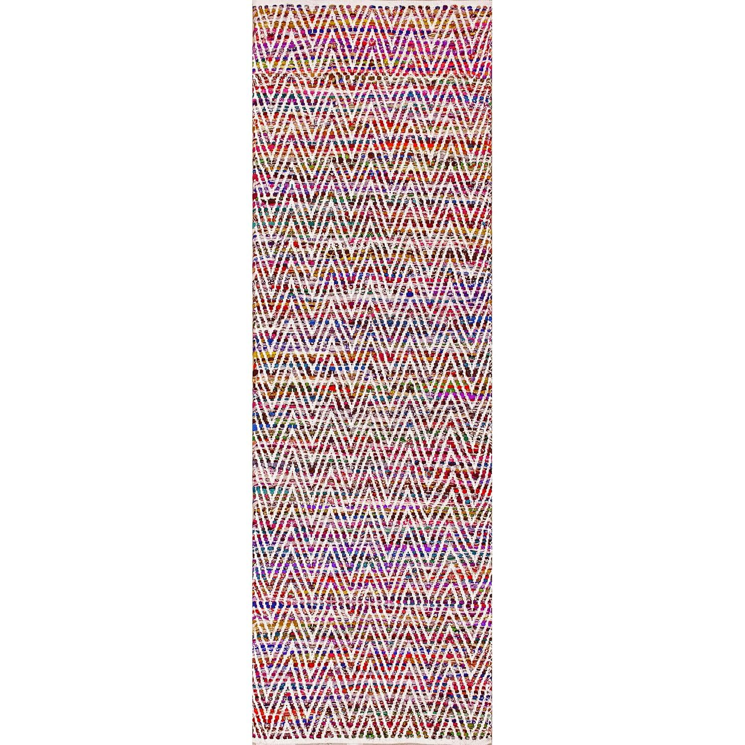 nuLOOM Rochell Handwoven Chevron Runner Rug, 2' 6" x 10', Magenta